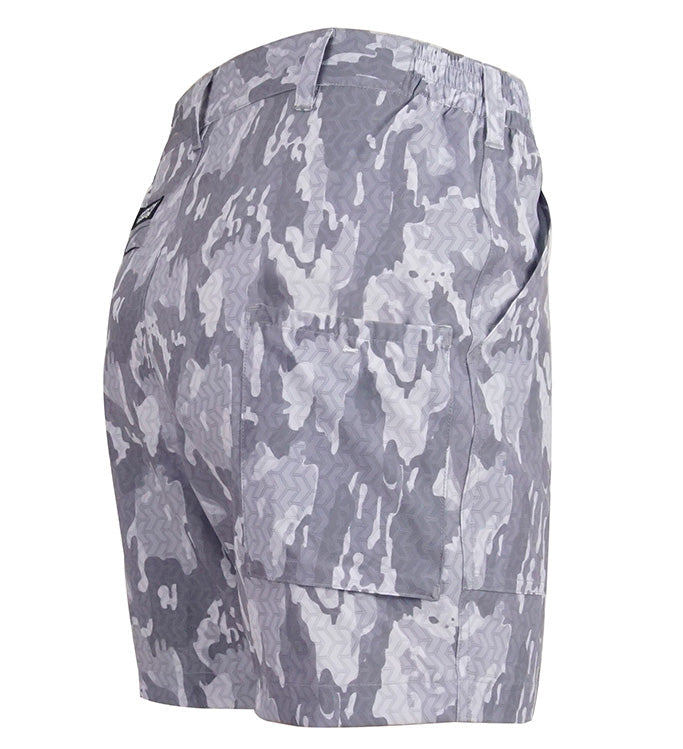 Camouflage shorts on a white background