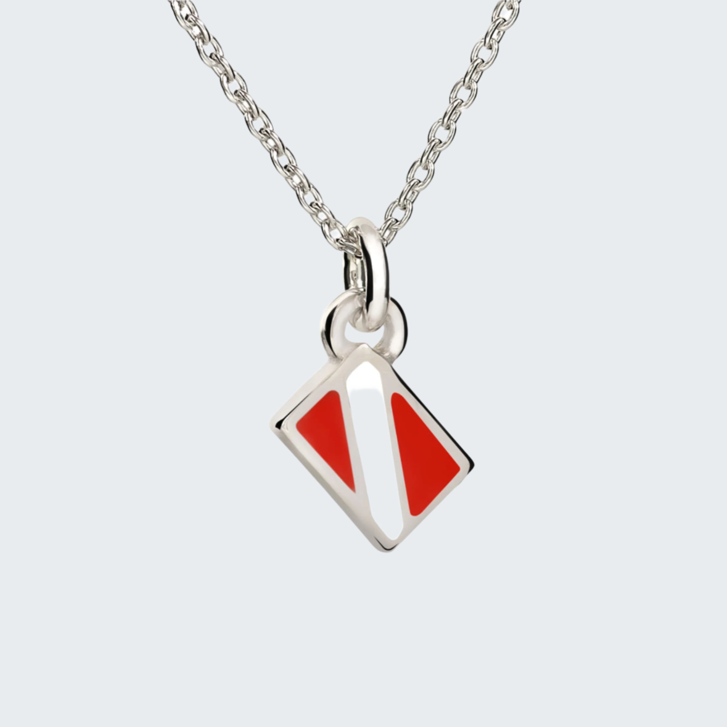 Dive Flag Necklace for Women Sterling Silver