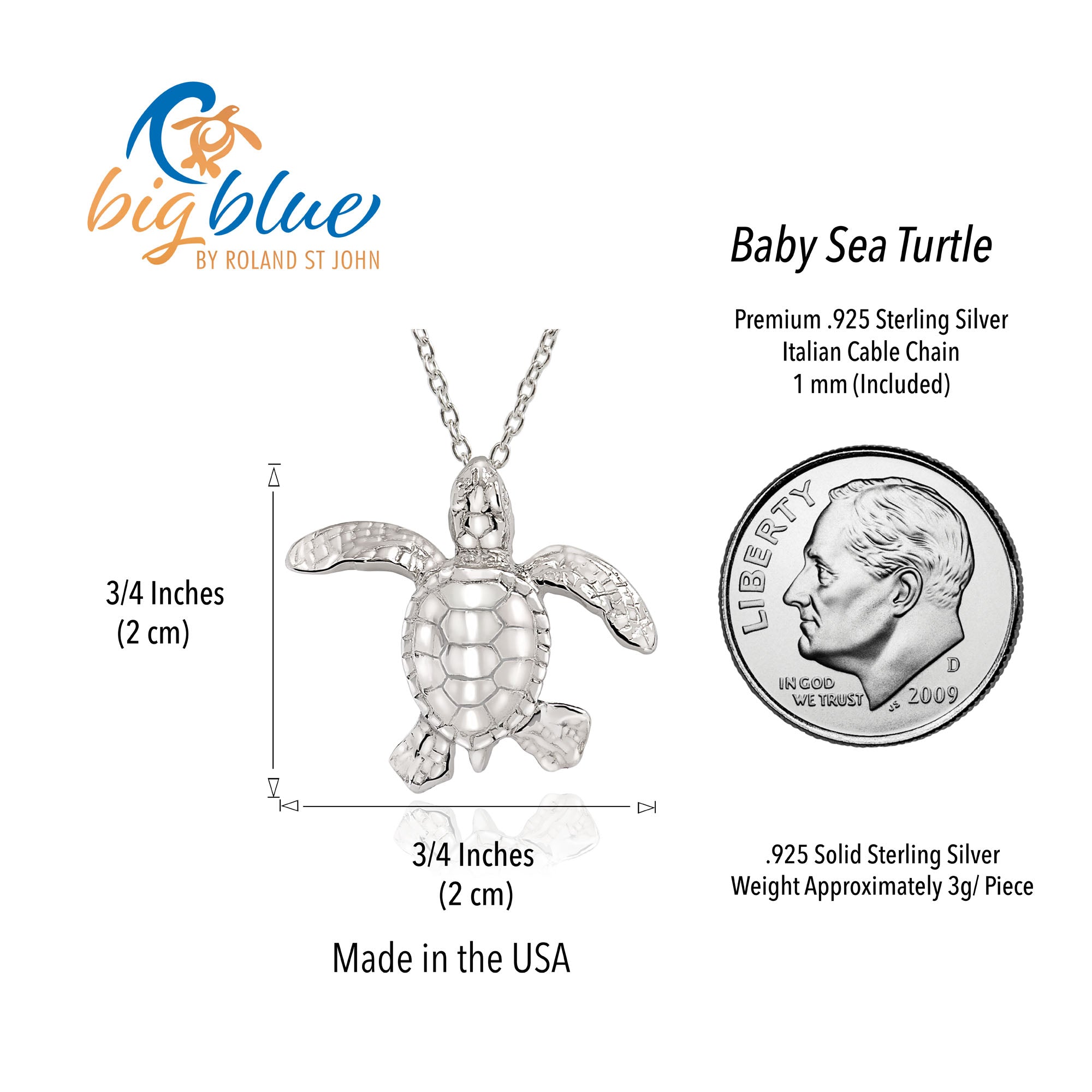 Miniature Turtle Pendant Necklace