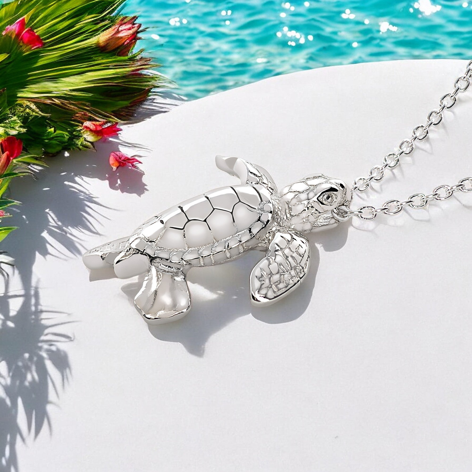 Miniature Turtle Pendant Necklace