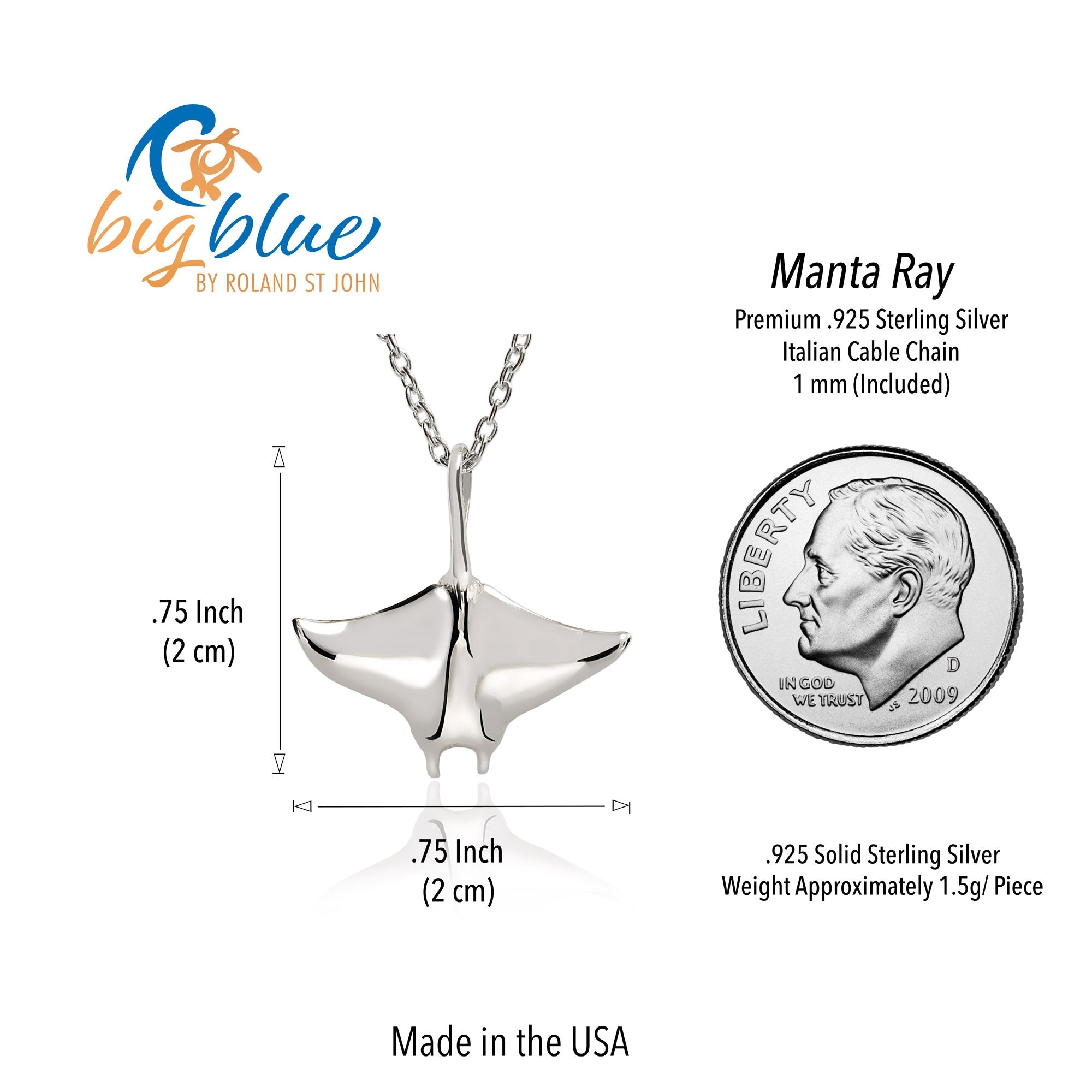 Stingray Necklaces for Women Sterling Silver