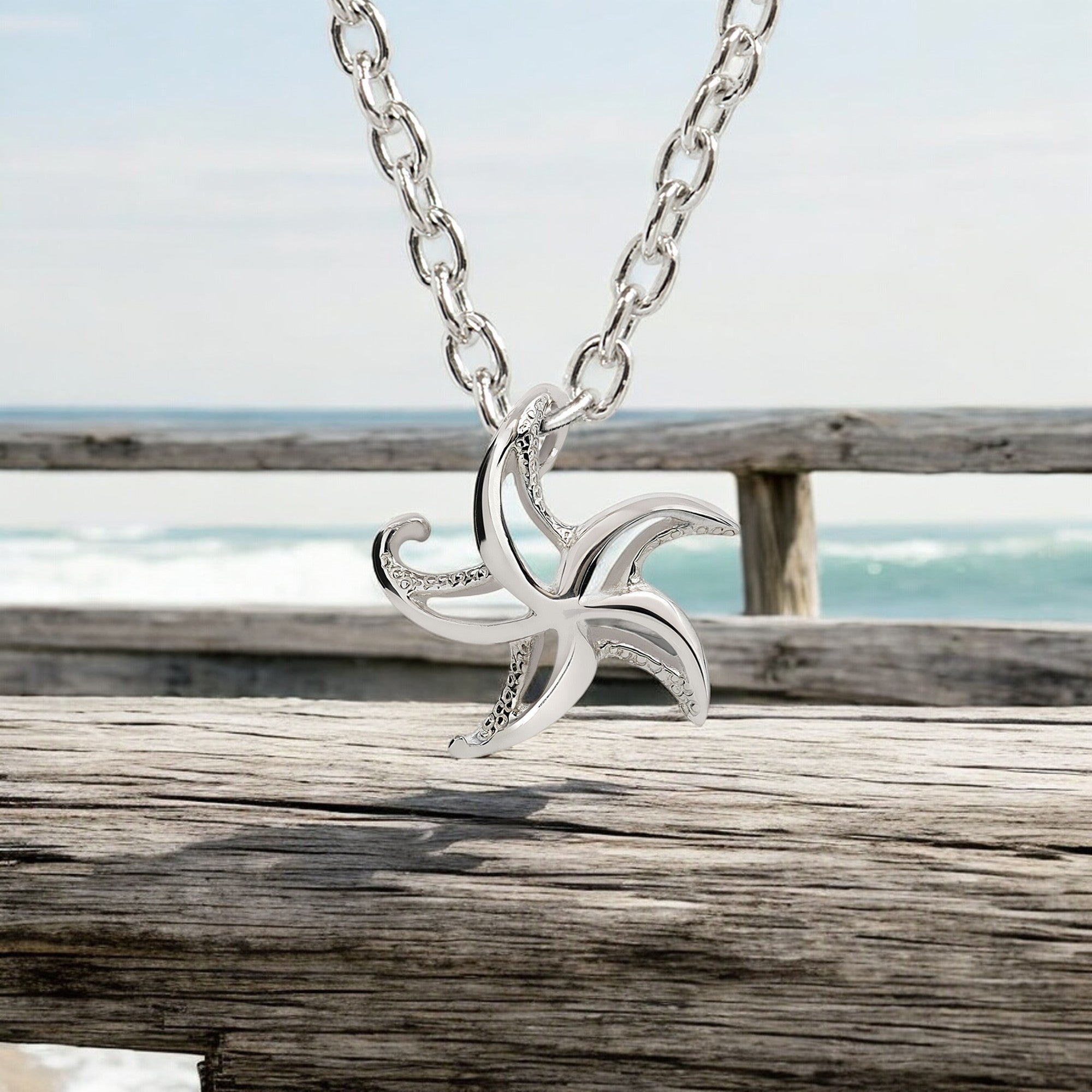 Starfish Necklace Sterling Silver for Women
