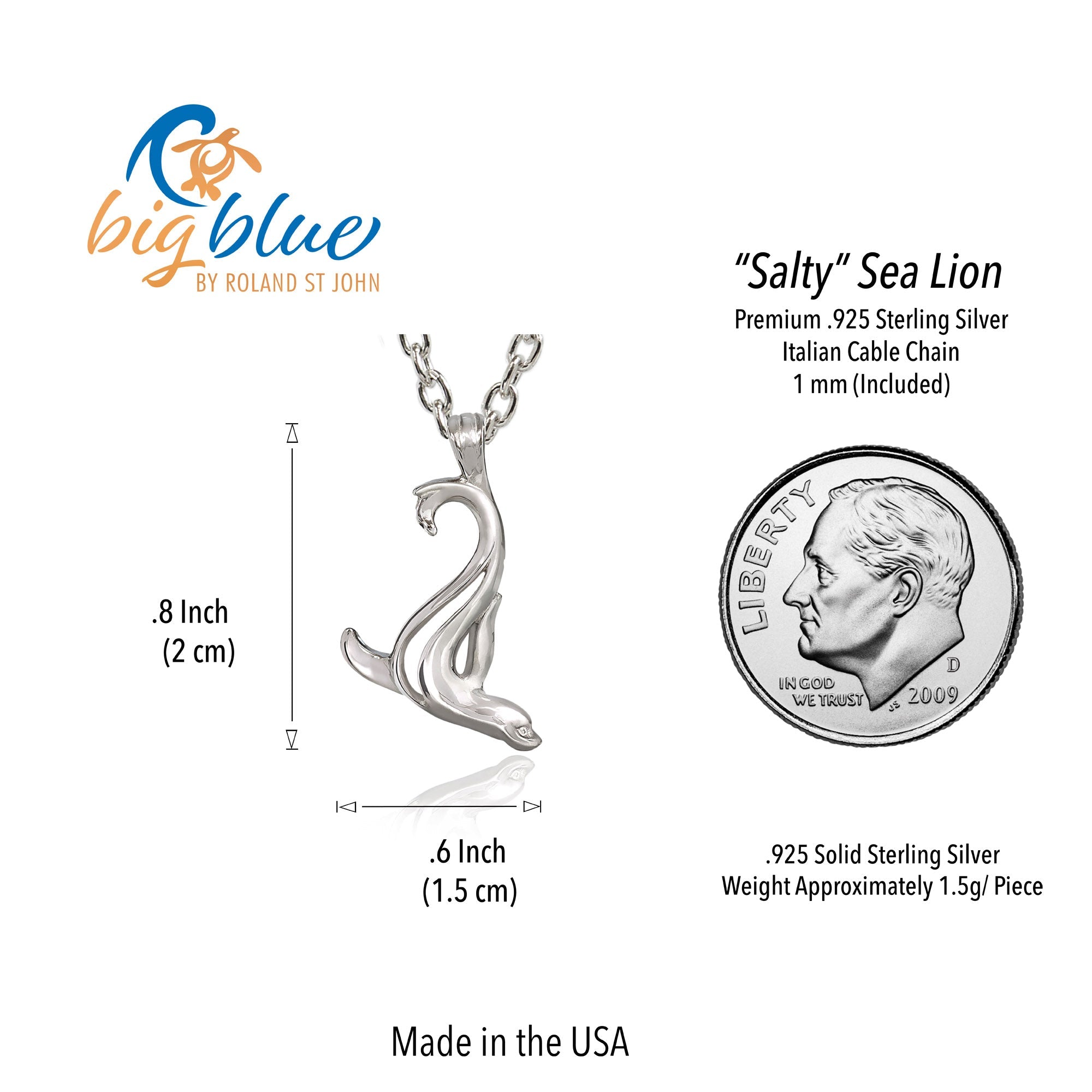 Sea Lion Necklaces for Women Sterling Silver