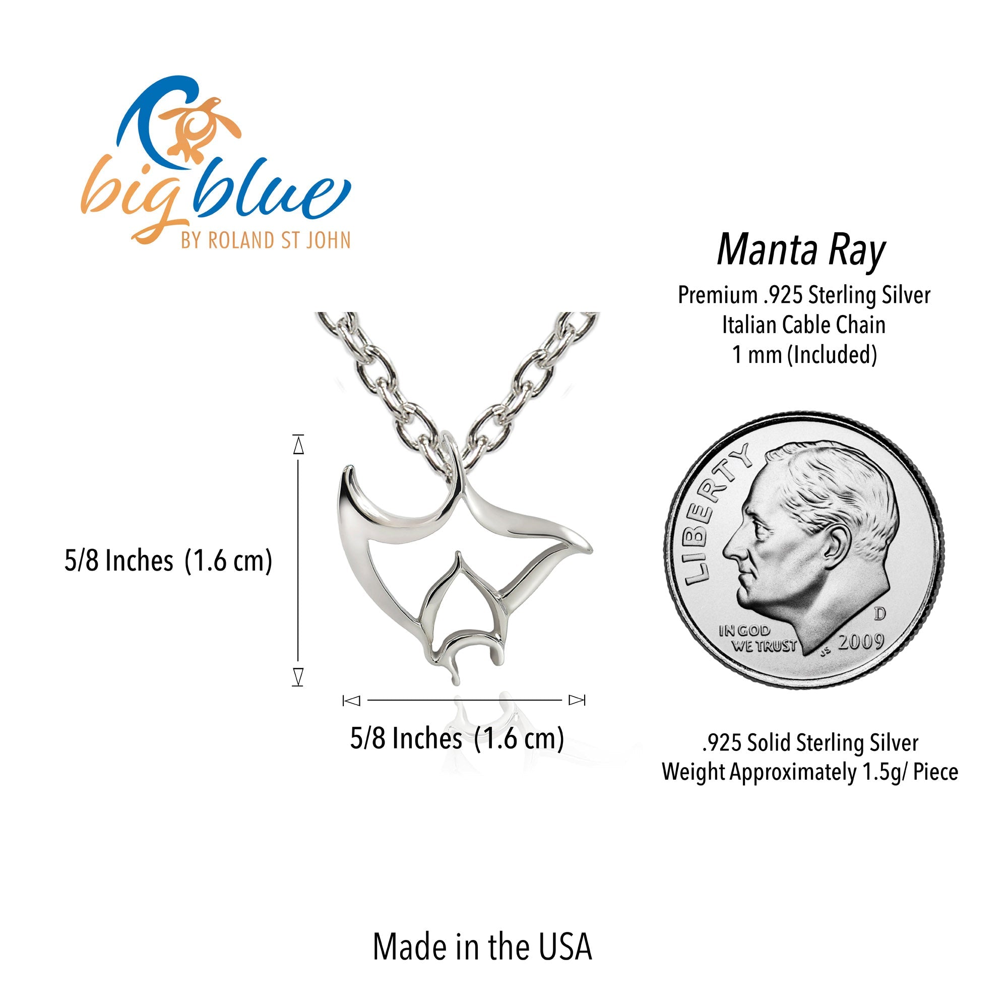 Manta Ray Necklaces for Women Sterling Silver