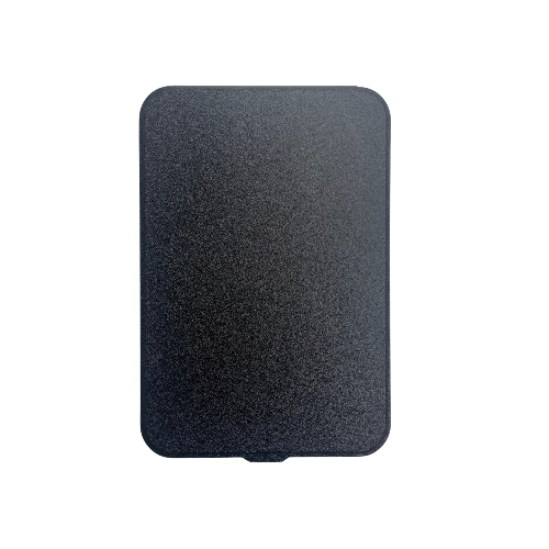 Black rectangular object on a white background