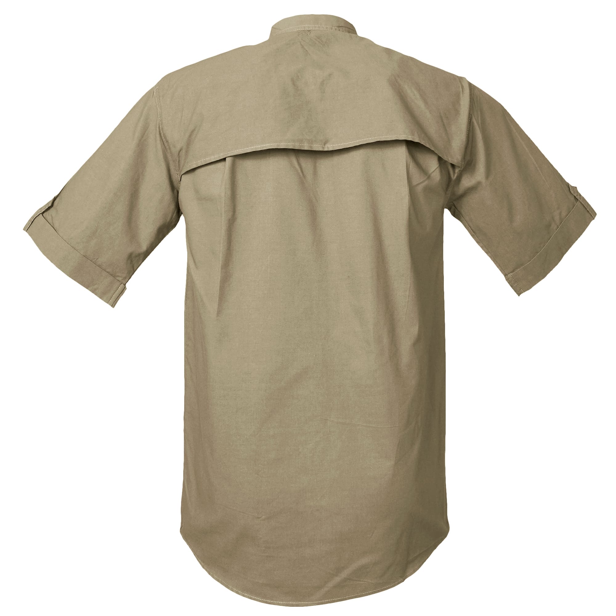 Beige short-sleeve shirt on a white background