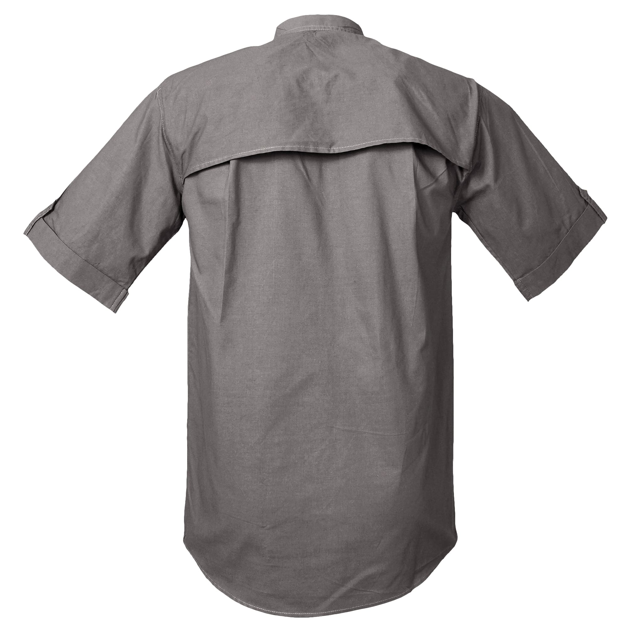 Gray short-sleeve shirt on a white background