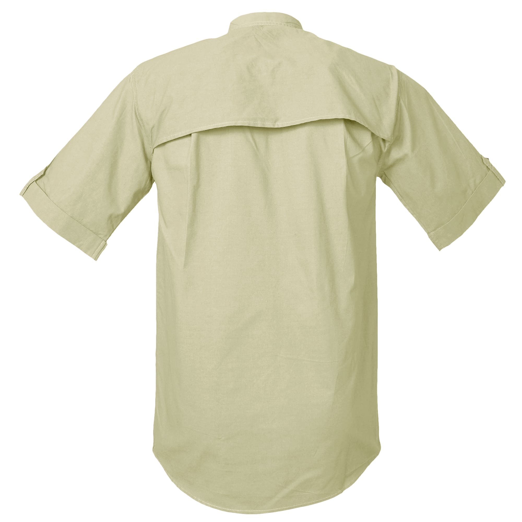 Beige short-sleeve shirt on a white background