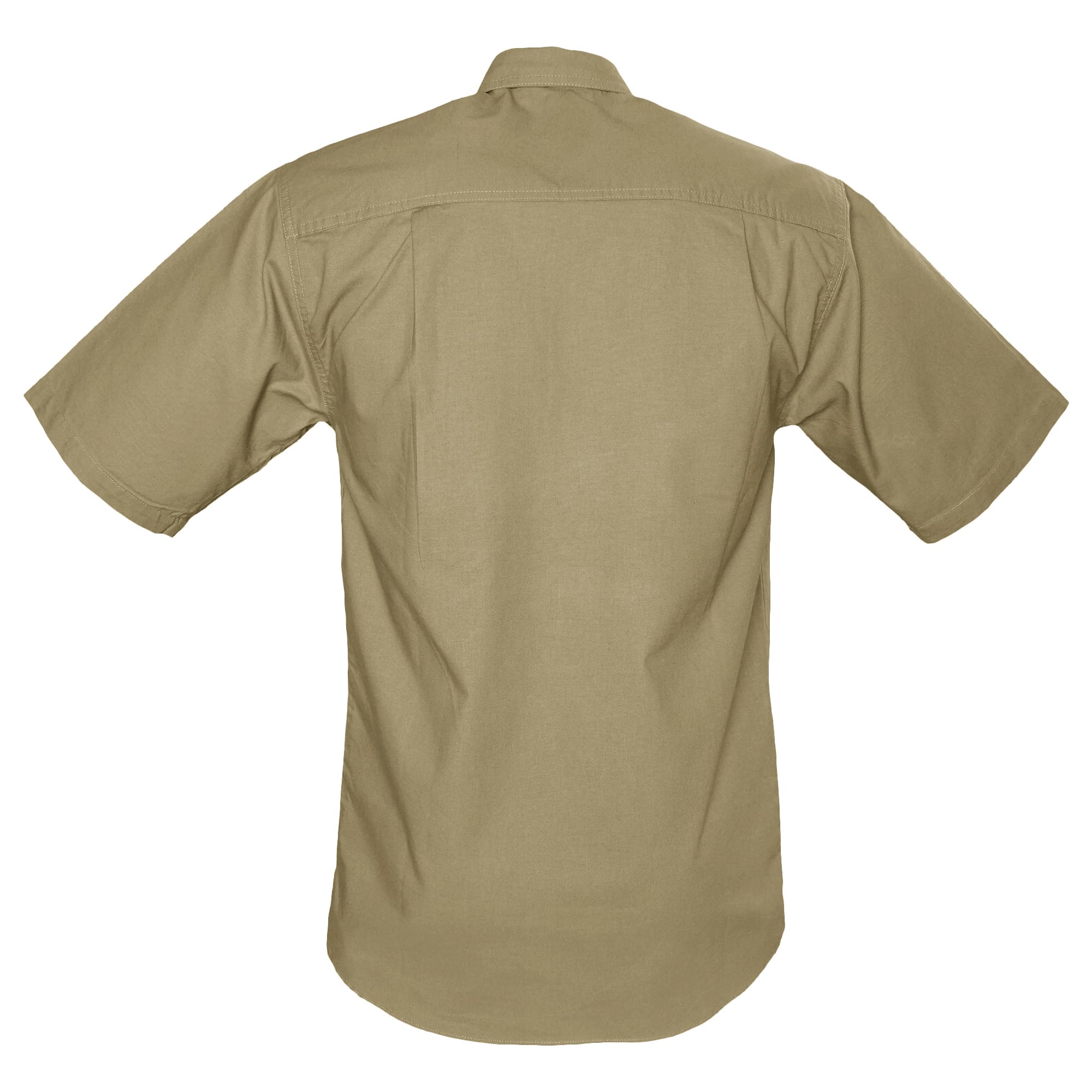Beige short-sleeve shirt on a white background