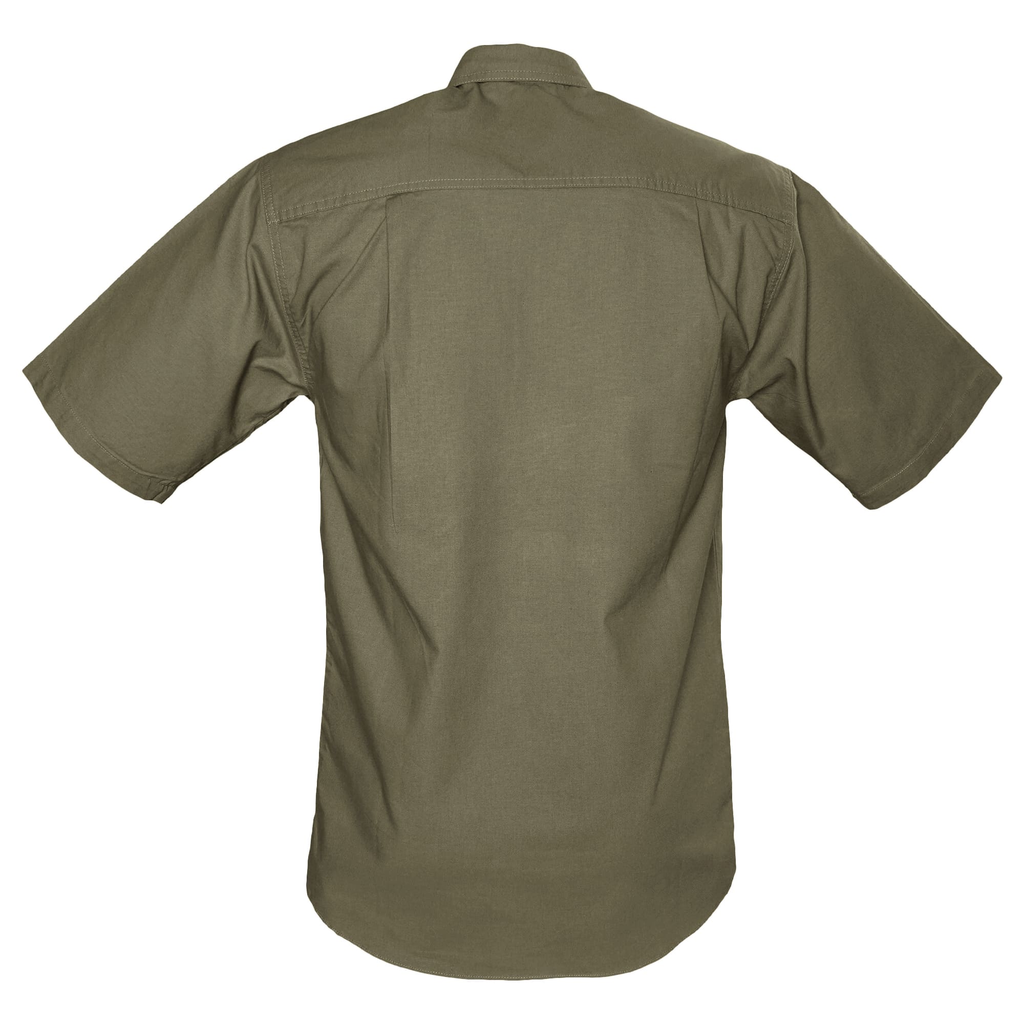 Green short-sleeve shirt on a white background