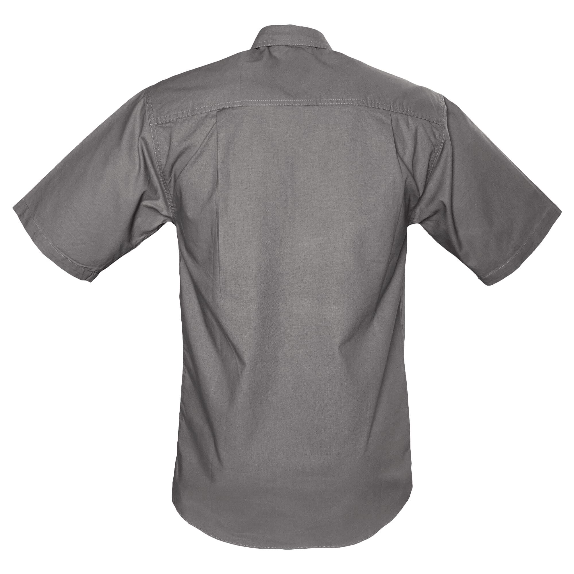 Gray short-sleeve shirt on a white background