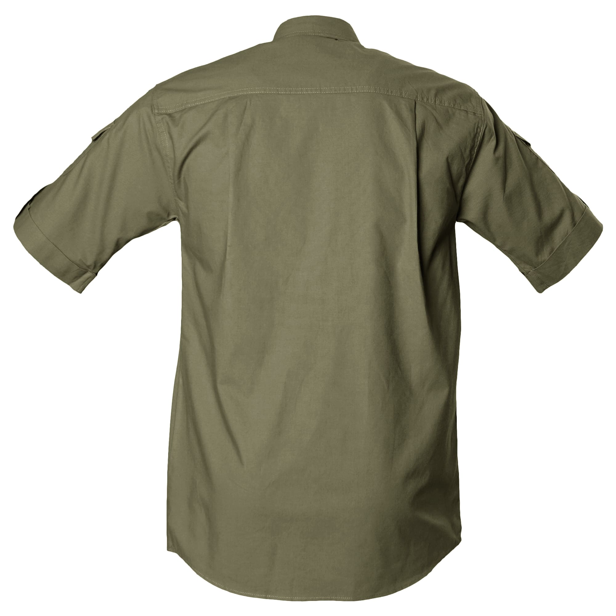 Green short-sleeve shirt on a white background