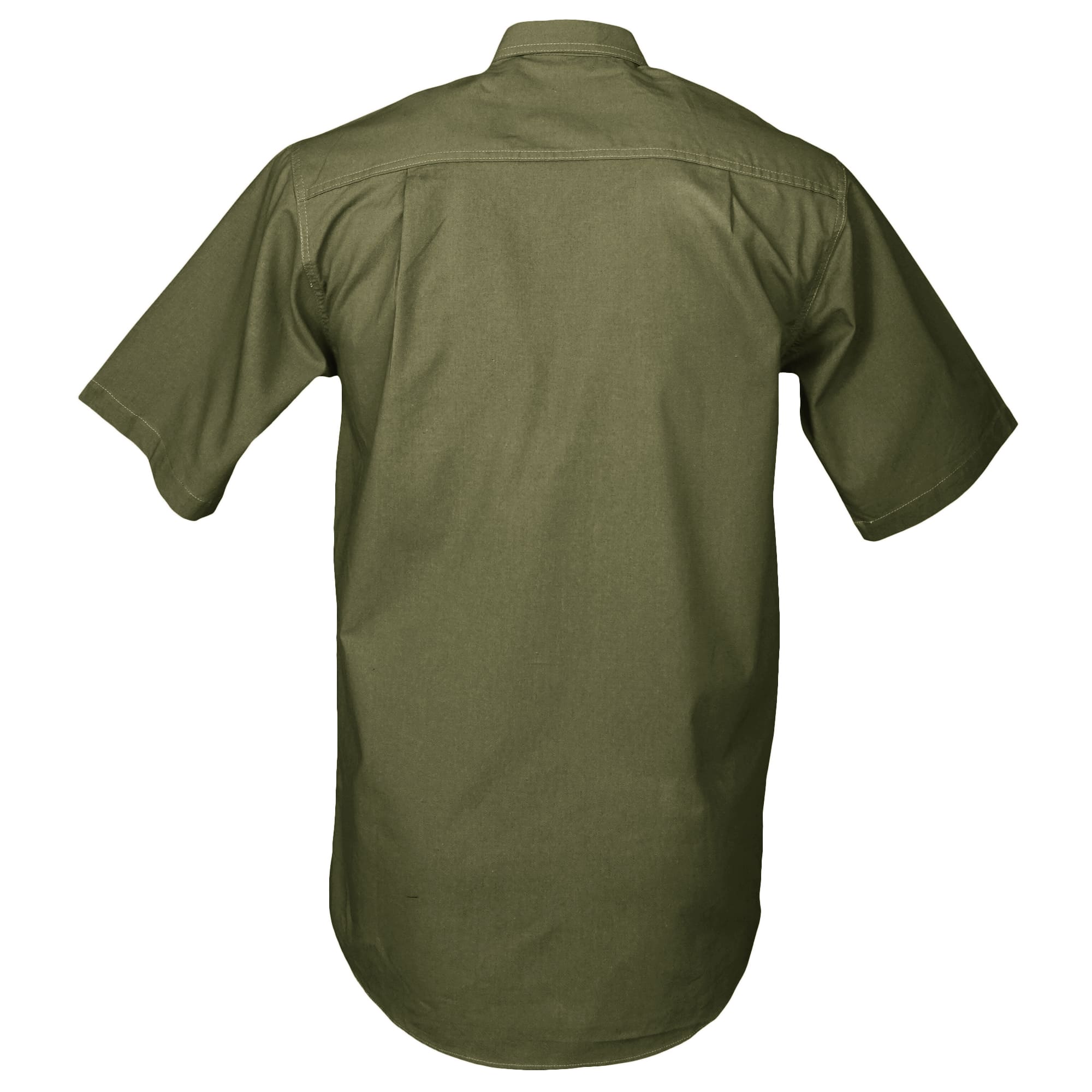 Green short-sleeve shirt on a white background