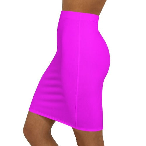 Magenta Pink Pencil Stretch Mini Skirt