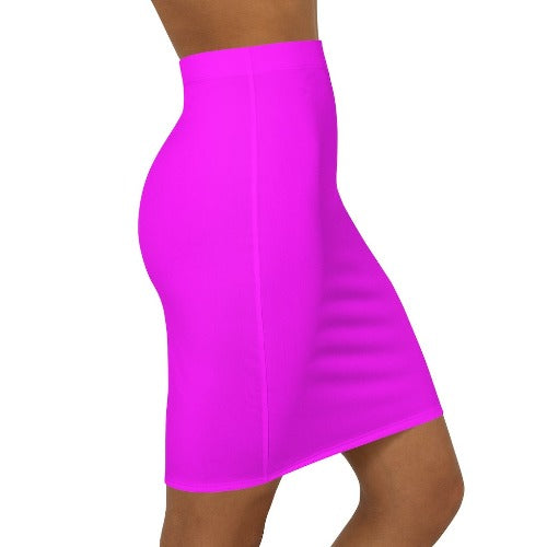 Magenta Pink Pencil Stretch Mini Skirt