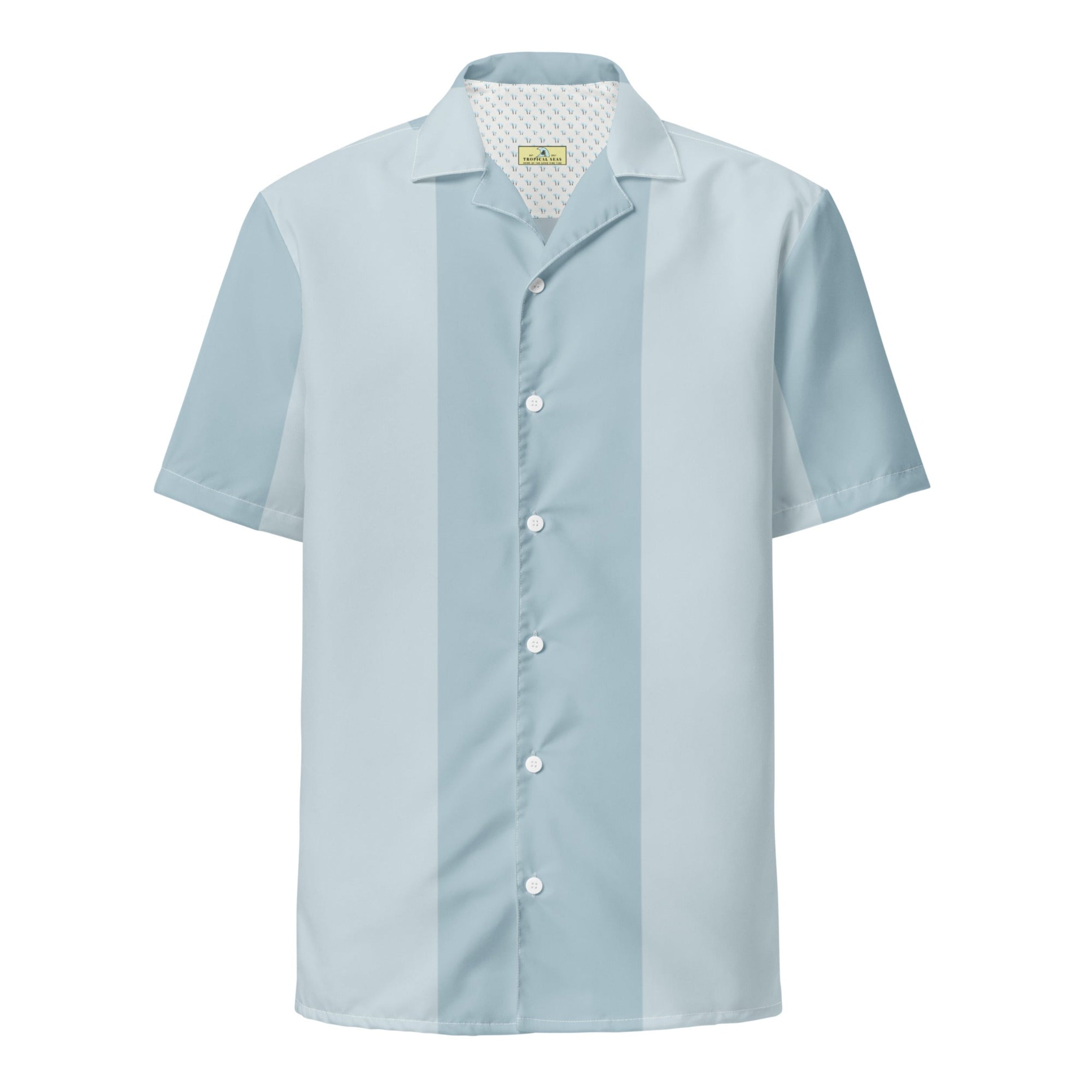 Mako Blue and Gray Button Down Camp Shirt