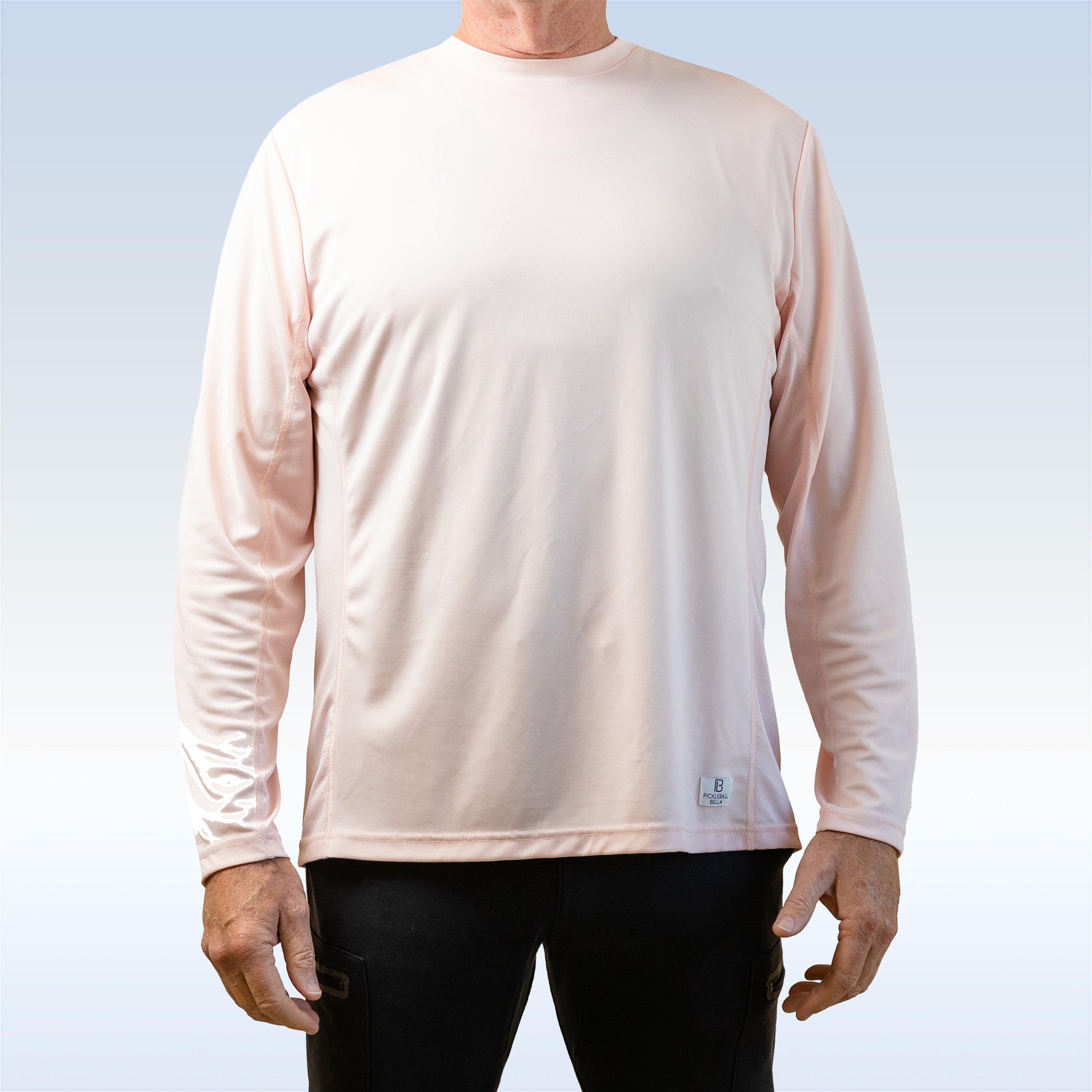 Pickleball Bella Men's Gossamer Pink Long Sleeve Tee