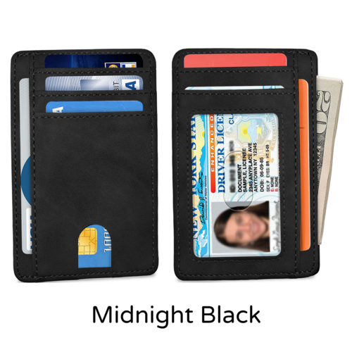 RFID Slim Faux Leather Wallets