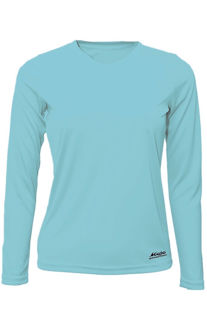 Light blue long-sleeve shirt on a white background