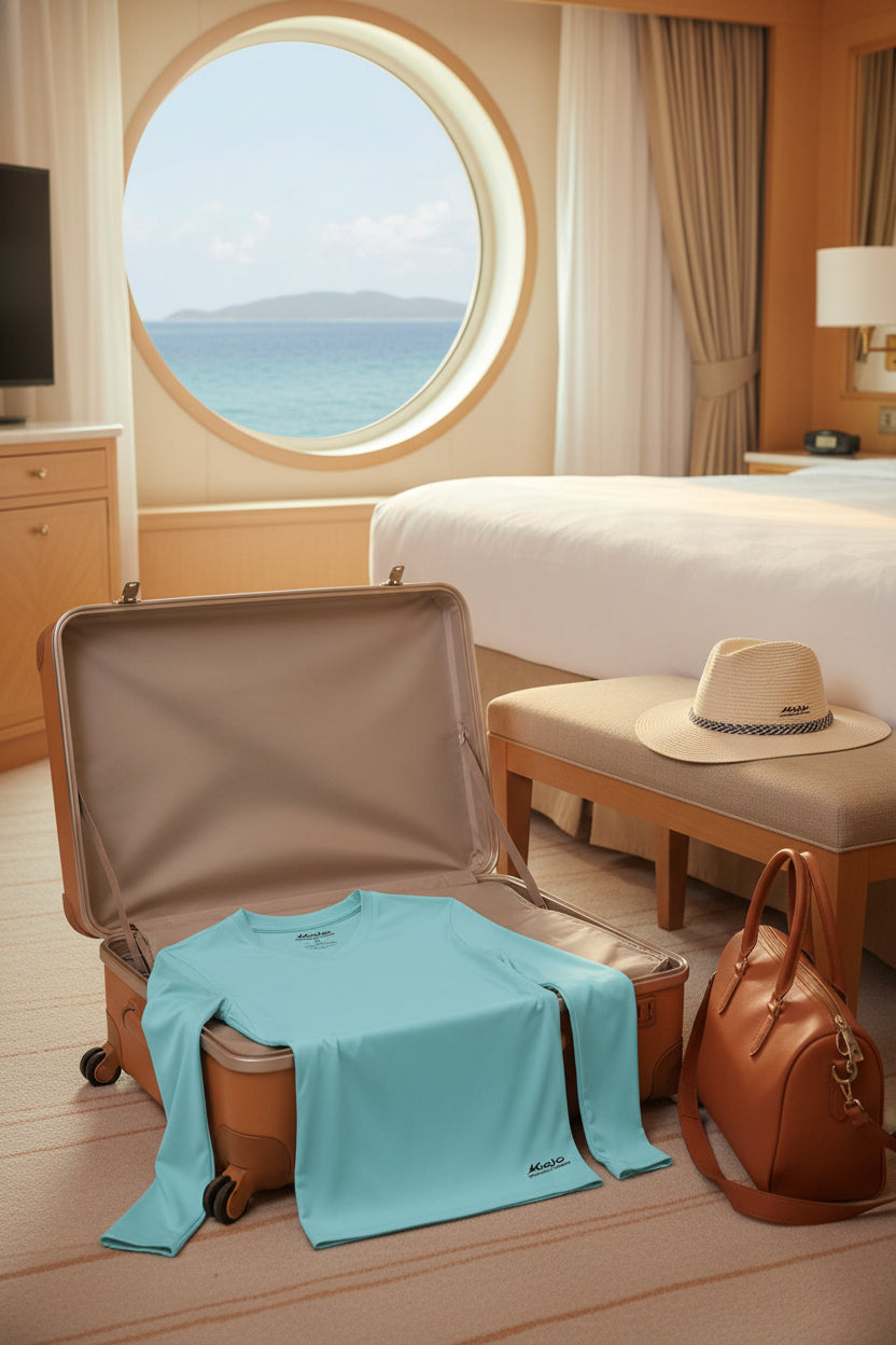 Light blue long-sleeve shirt on a white background