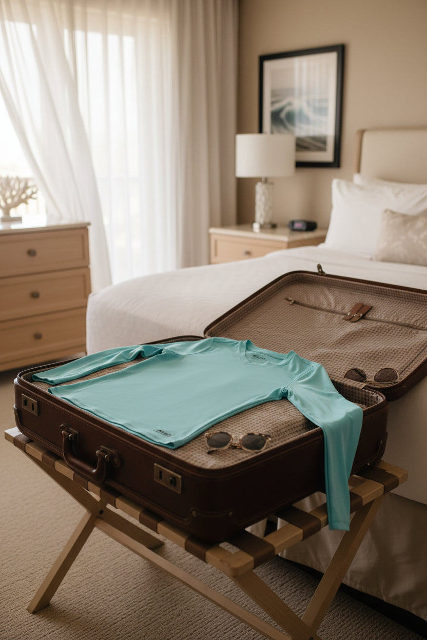 Light blue long-sleeve shirt on a white background