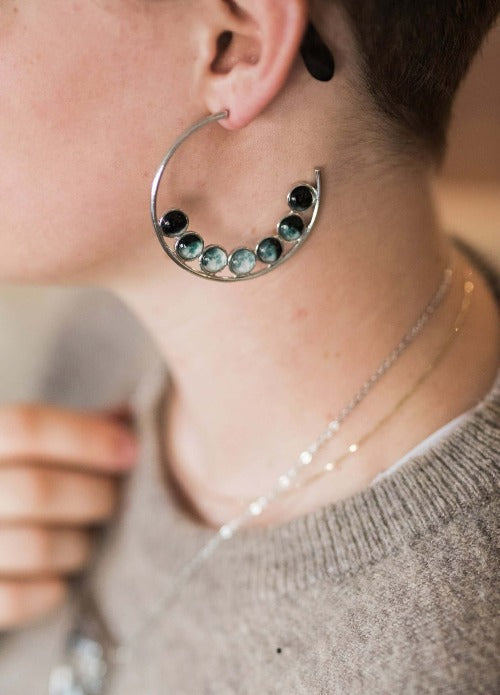 Moon Phase Hoop Earrings