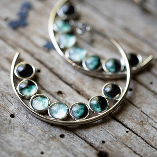 Moon Phase Hoop Earrings