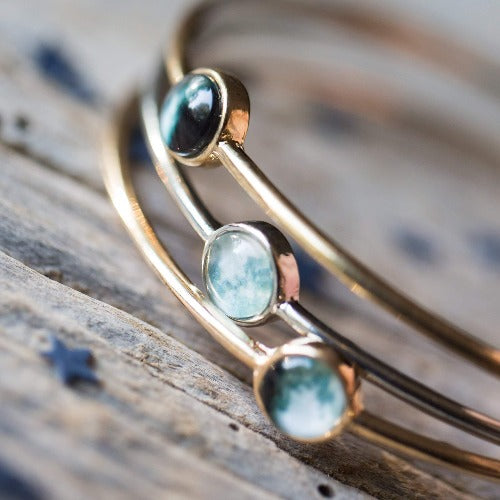 Moon Phase Stacked Bangle Set