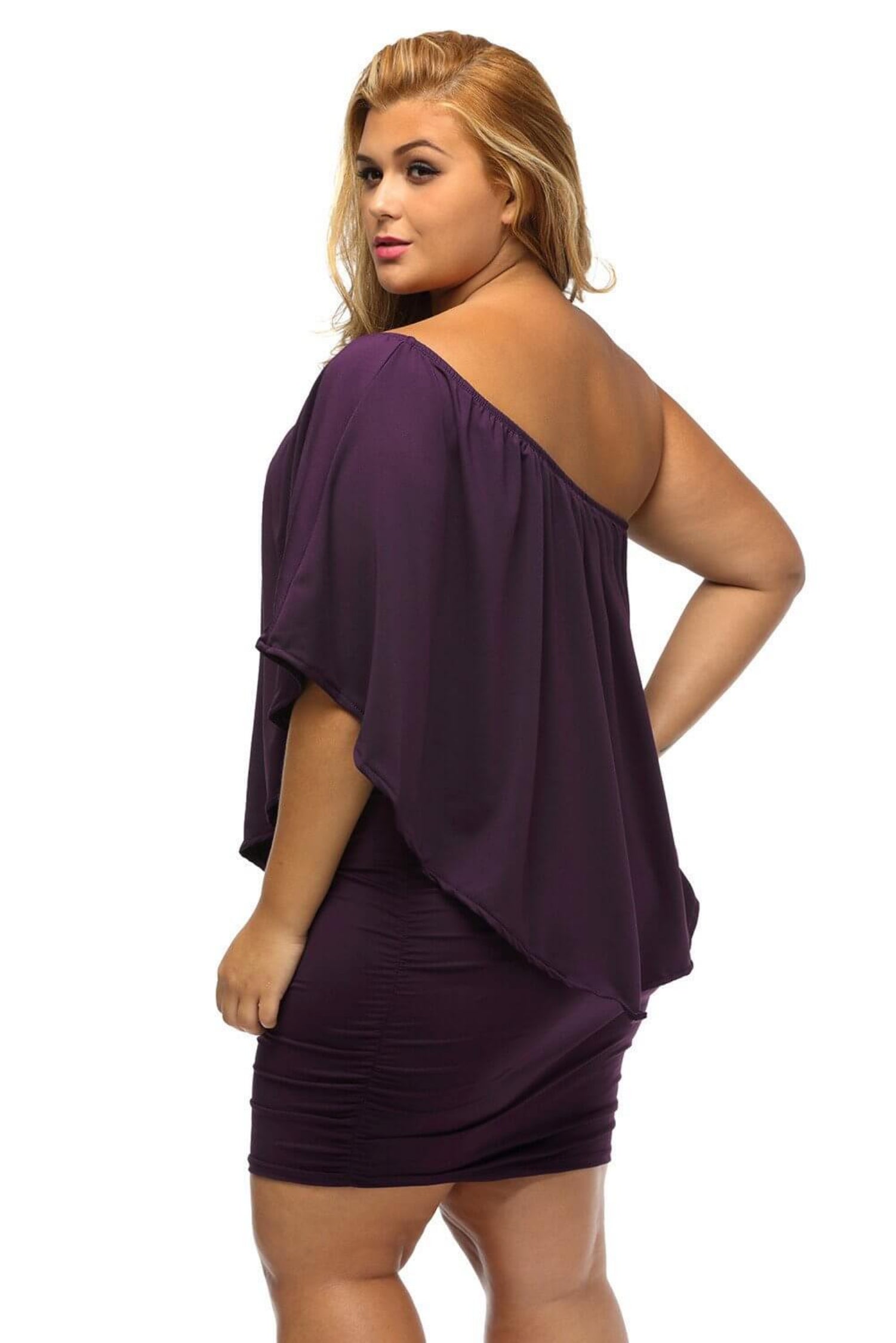 Multi-Way Dressing Layered Purple Mini Dress