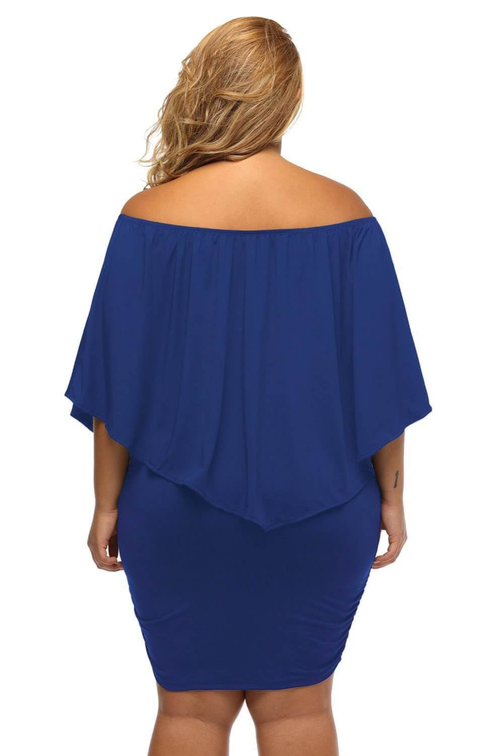 Multi-Way Layered Ruffle Blue Mini Dress