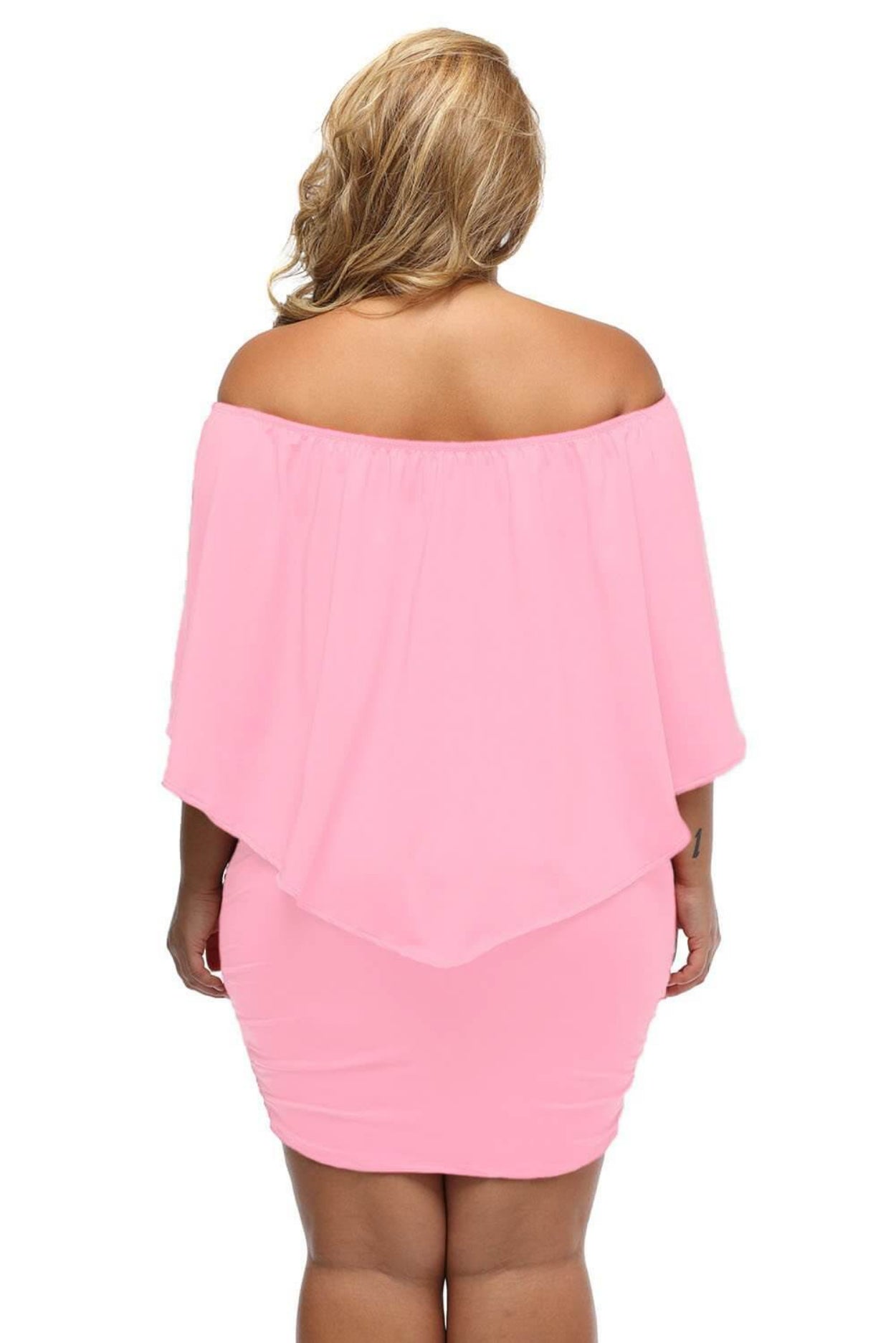 Multi-Way Layered Ruffle Pink Mini Party Dress