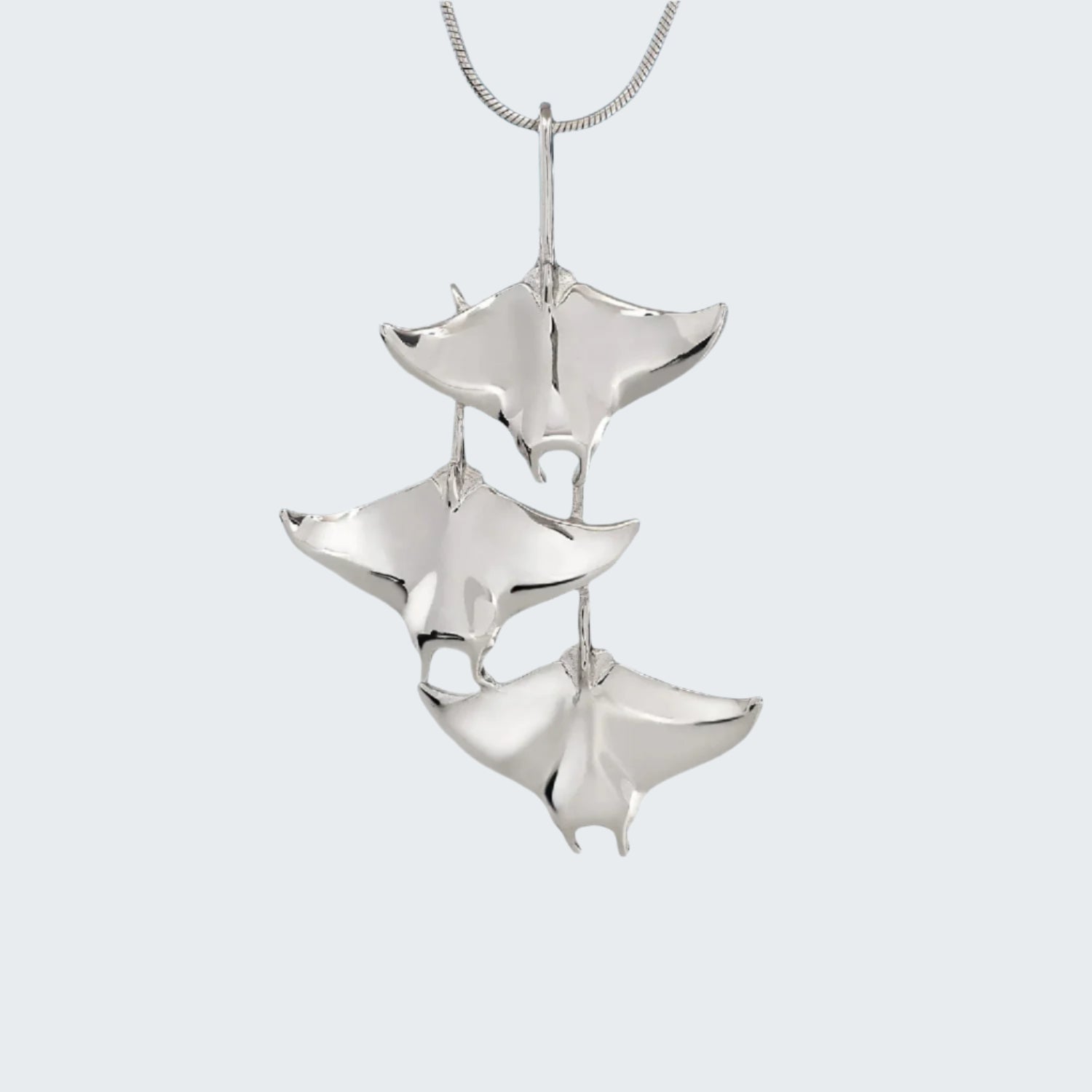 Stingray Necklace Sterling Silver Snake Chain