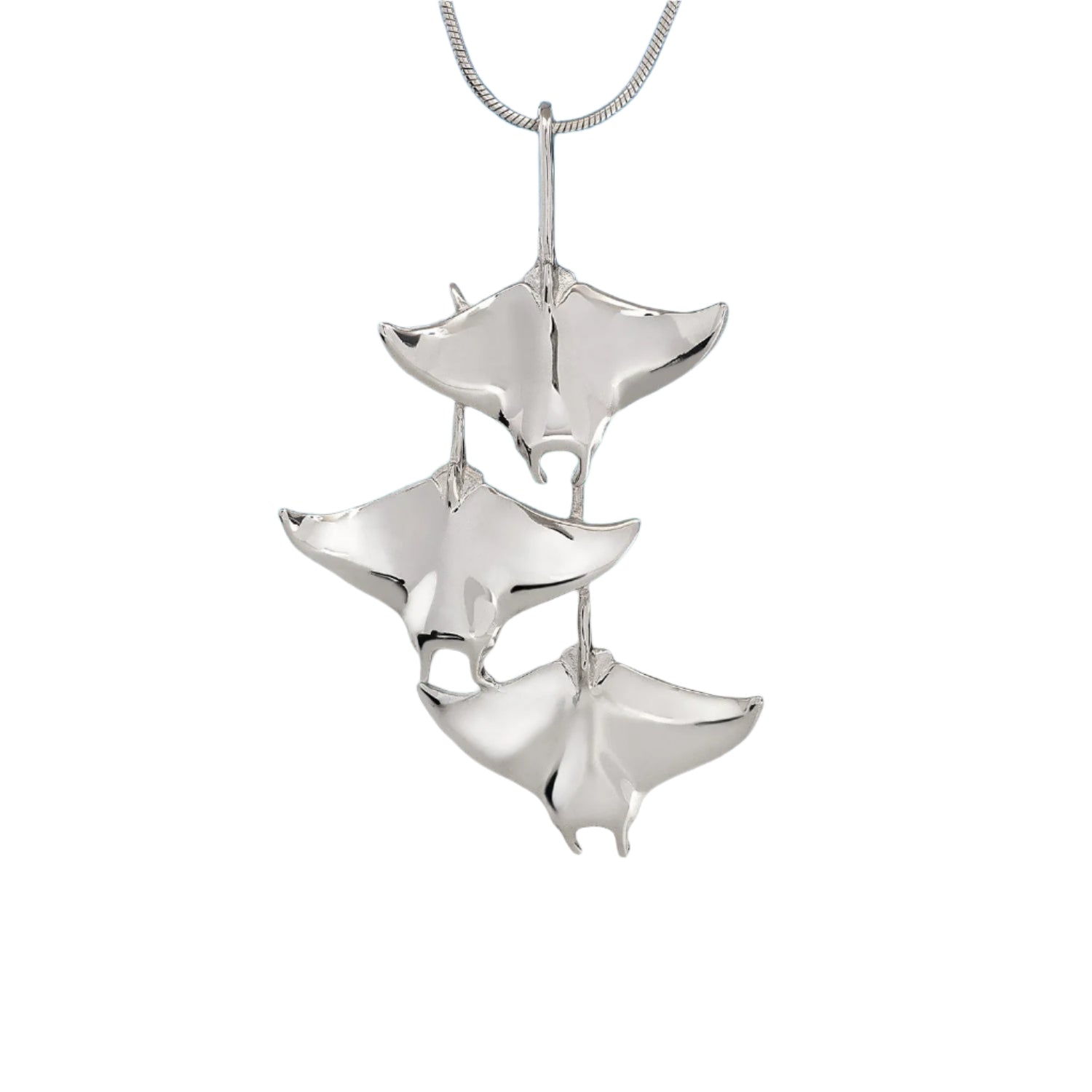 Stingray Necklace Sterling Silver Snake Chain
