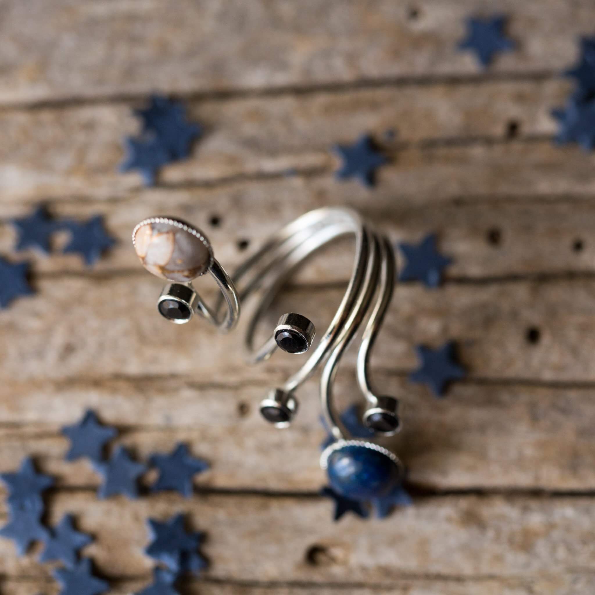 Orbit Ring with Natural Stones