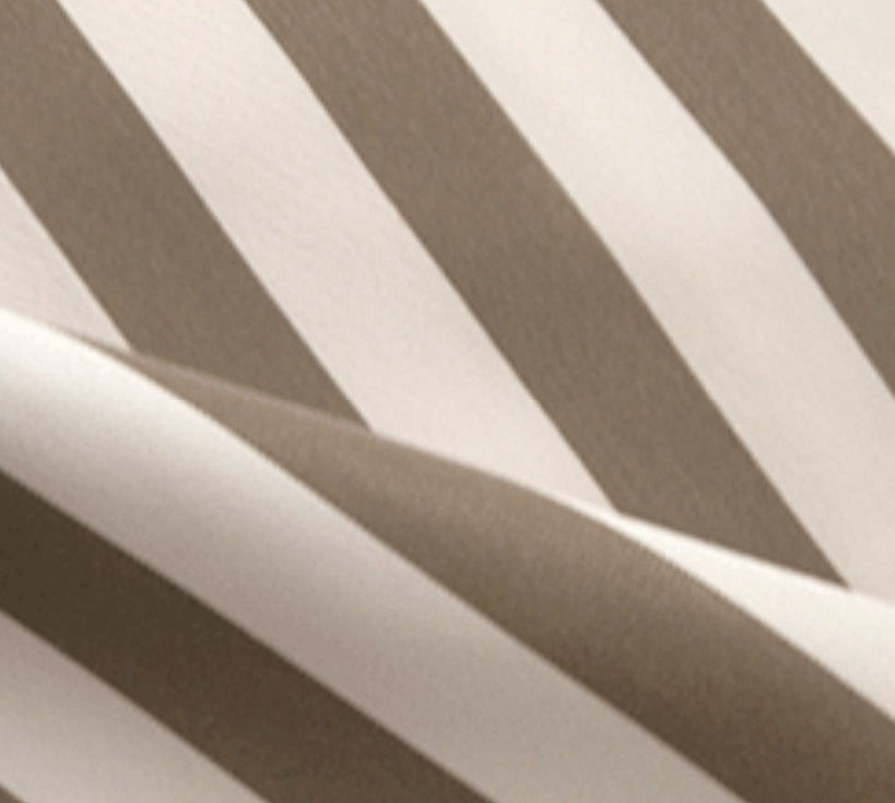 Close-up of fabric with brown and beige diagonal stripes