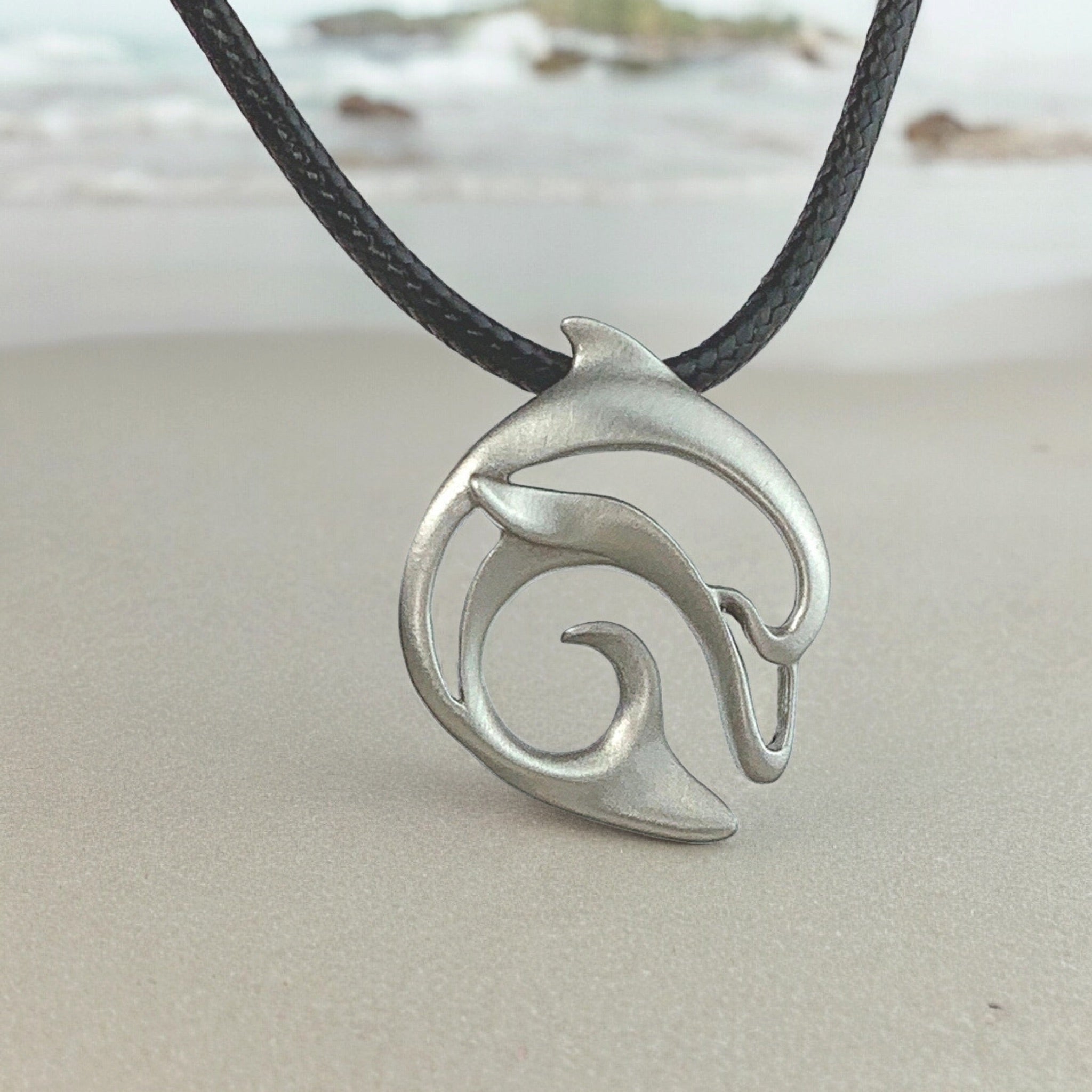 Dolphin Necklace Pewter Pendant