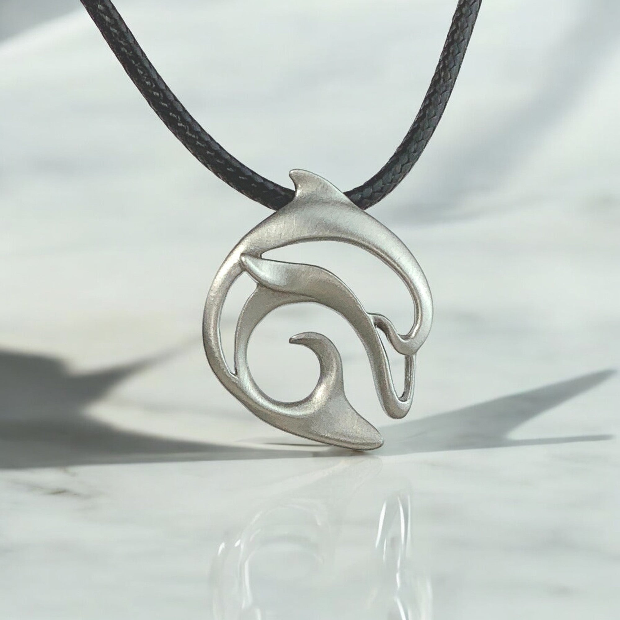 Dolphin Necklace Pewter Pendant