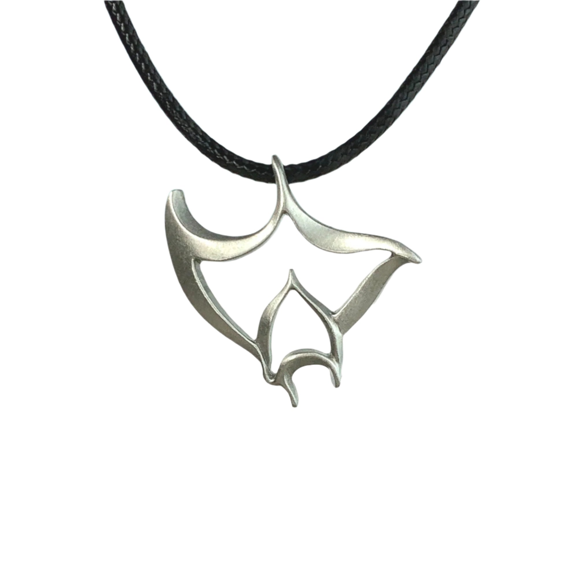 Manta Ray Necklace Pewter Pendant
