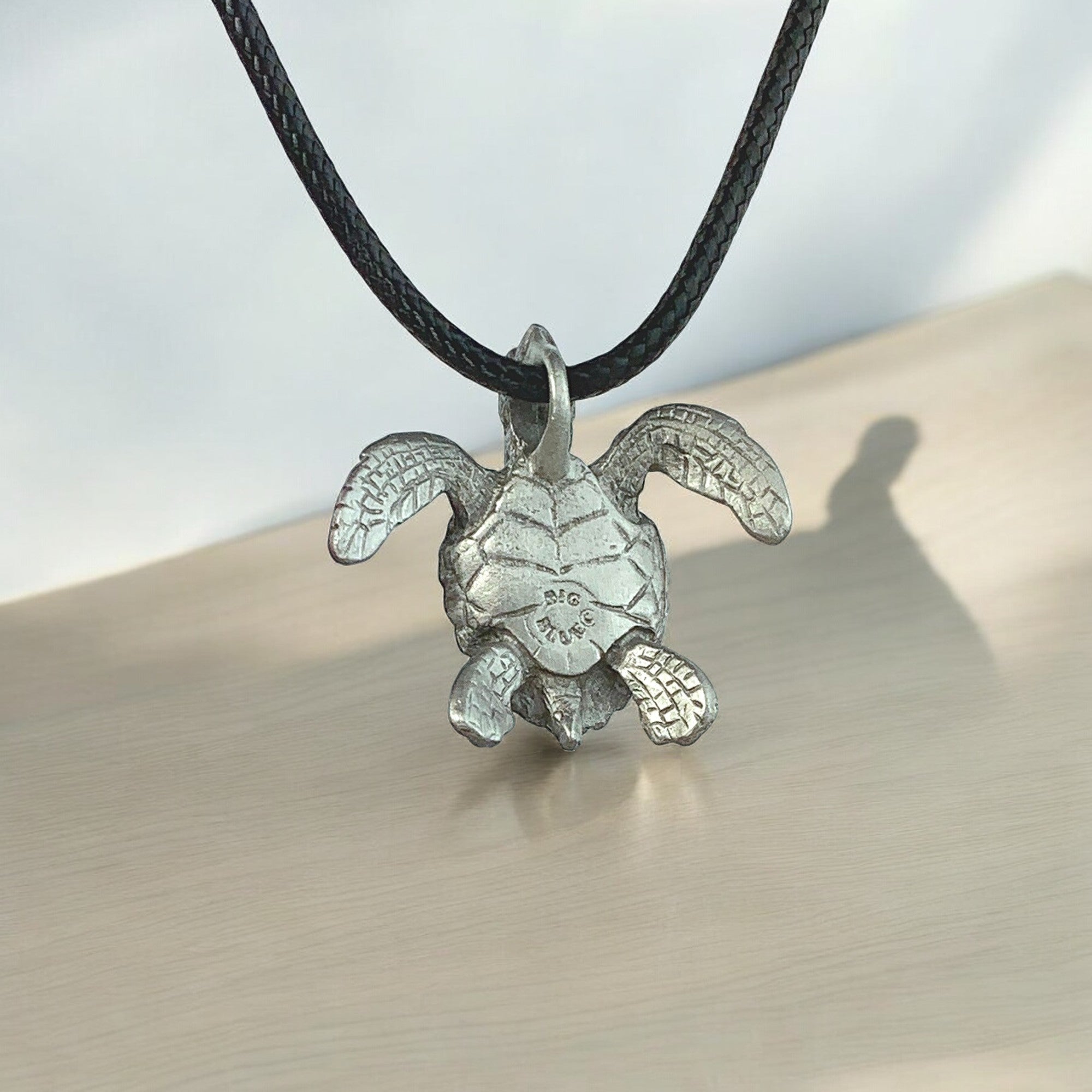 Sea Turtle Necklace Pendant with Dive Flag
