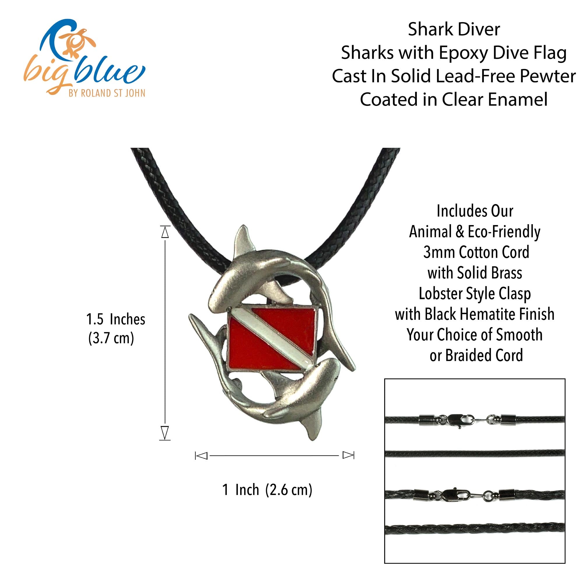 Shark Diver Necklace Pendant