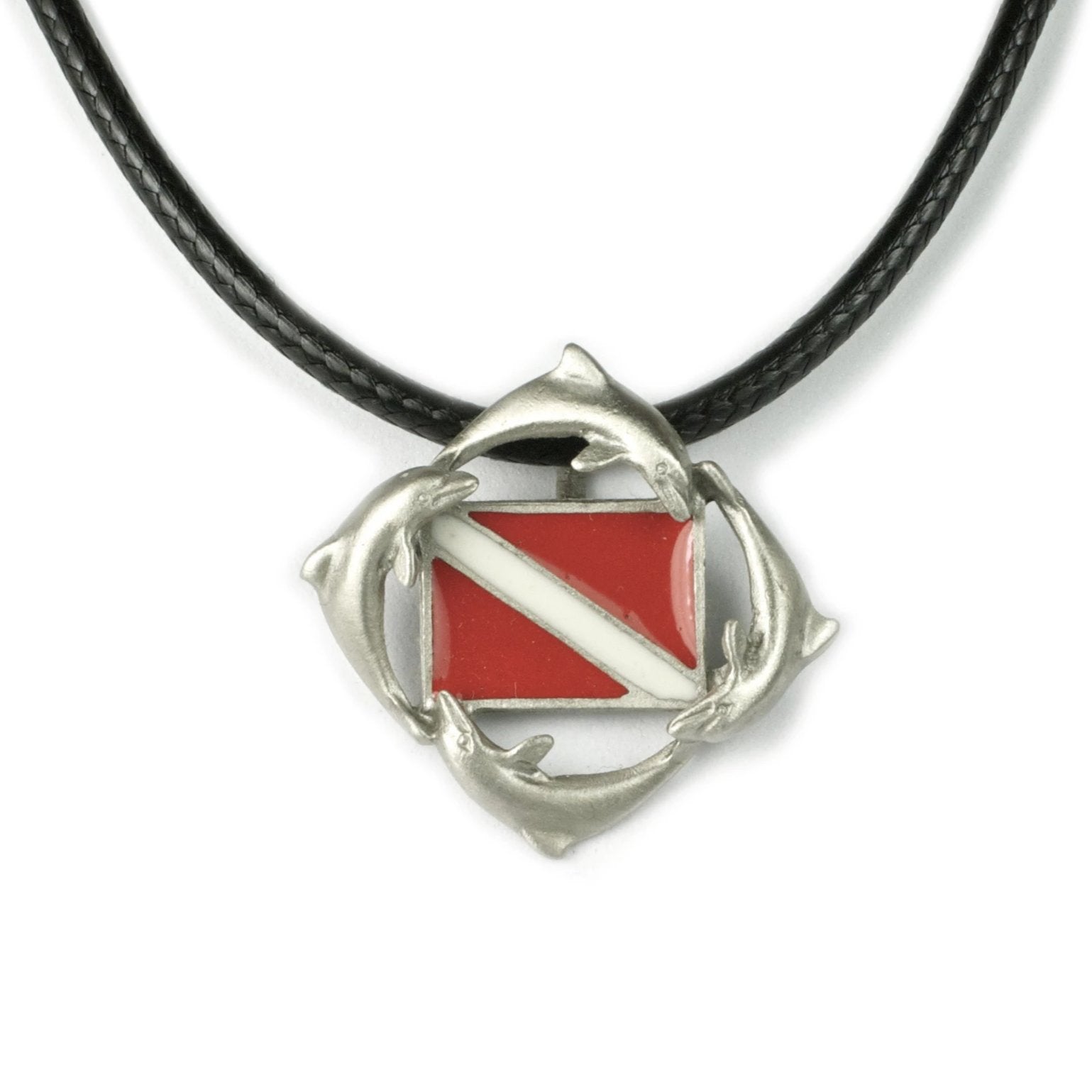 Dolphins Necklace with Dive Flag