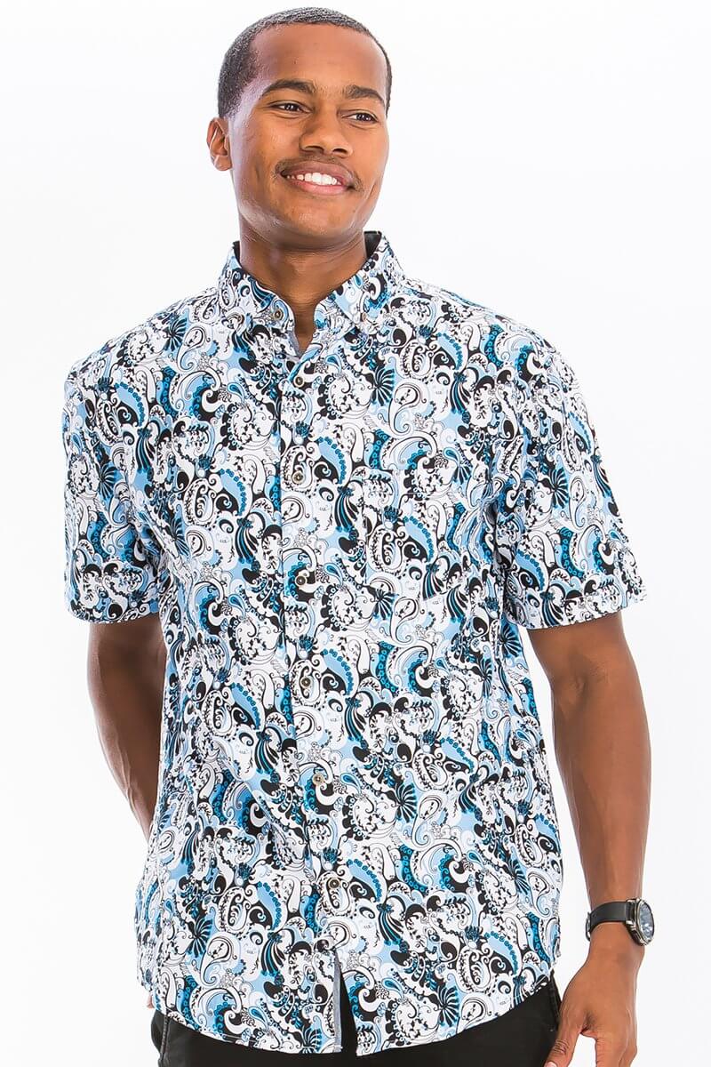 Paisley Hawaiian Button Down Shirt