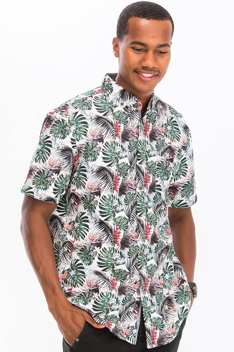 Palm Hawaiian Button Down Shirt