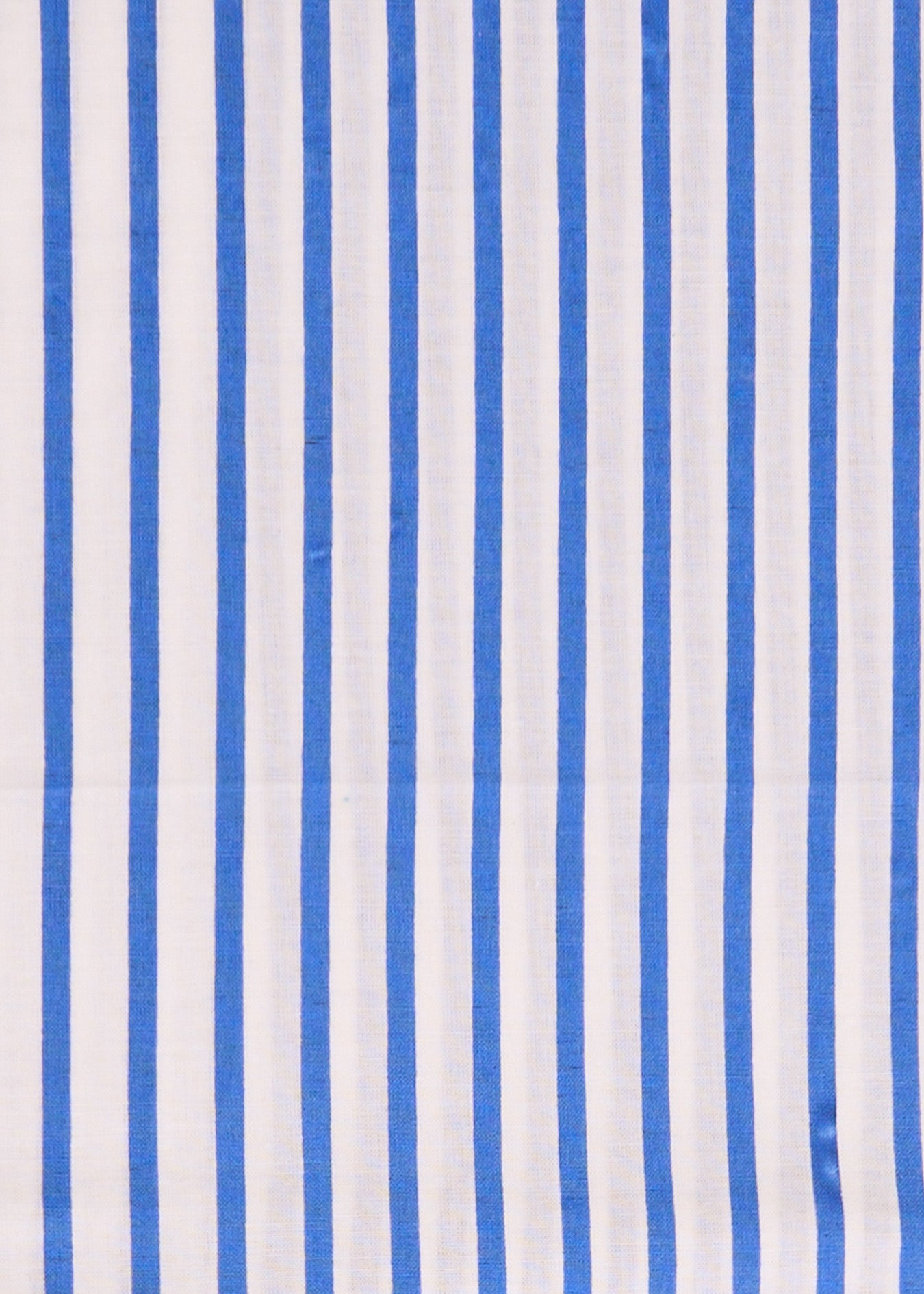 Fabric with blue and white vertical stripes