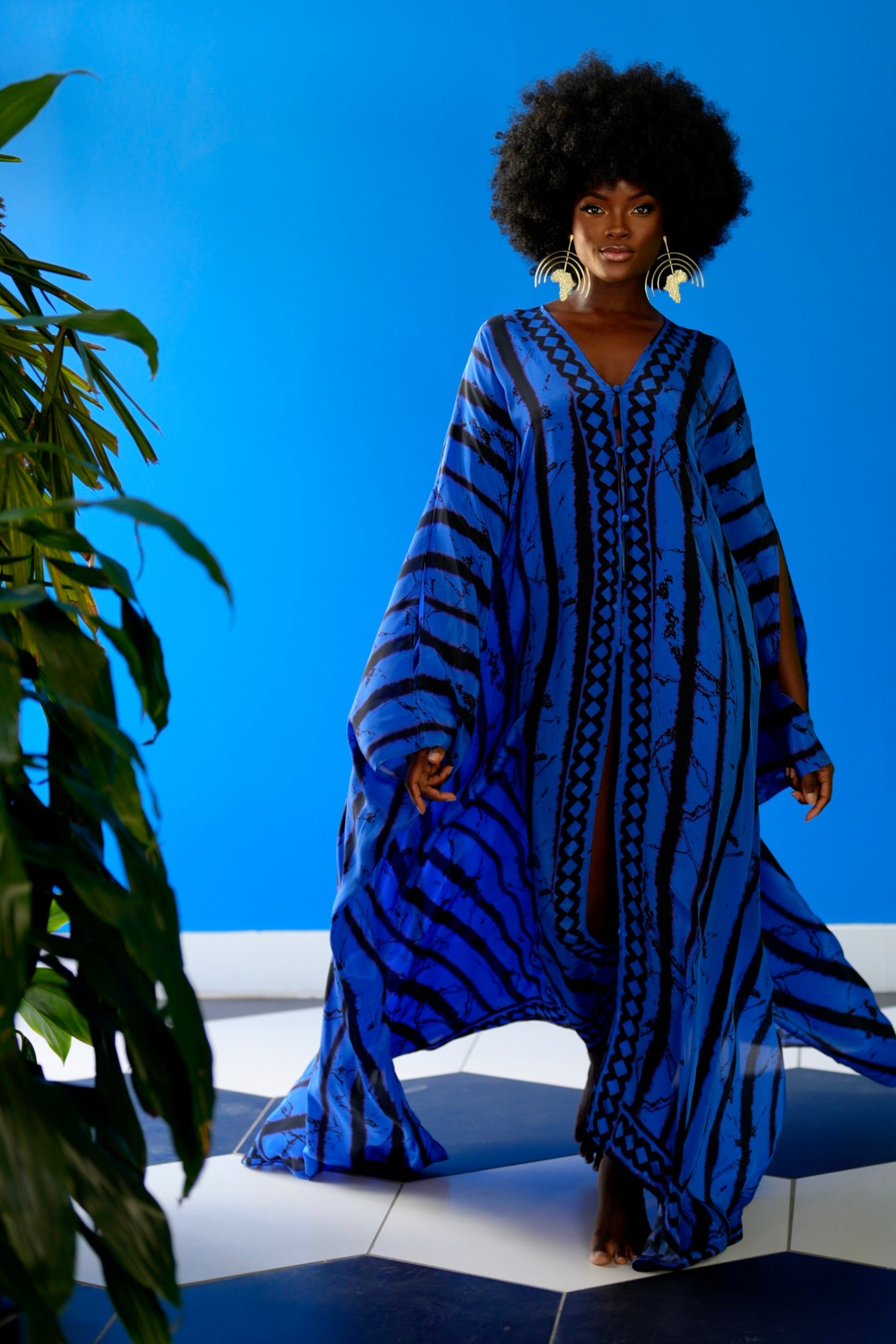 Saisankoh Blue Eloise Goddess Kaftan