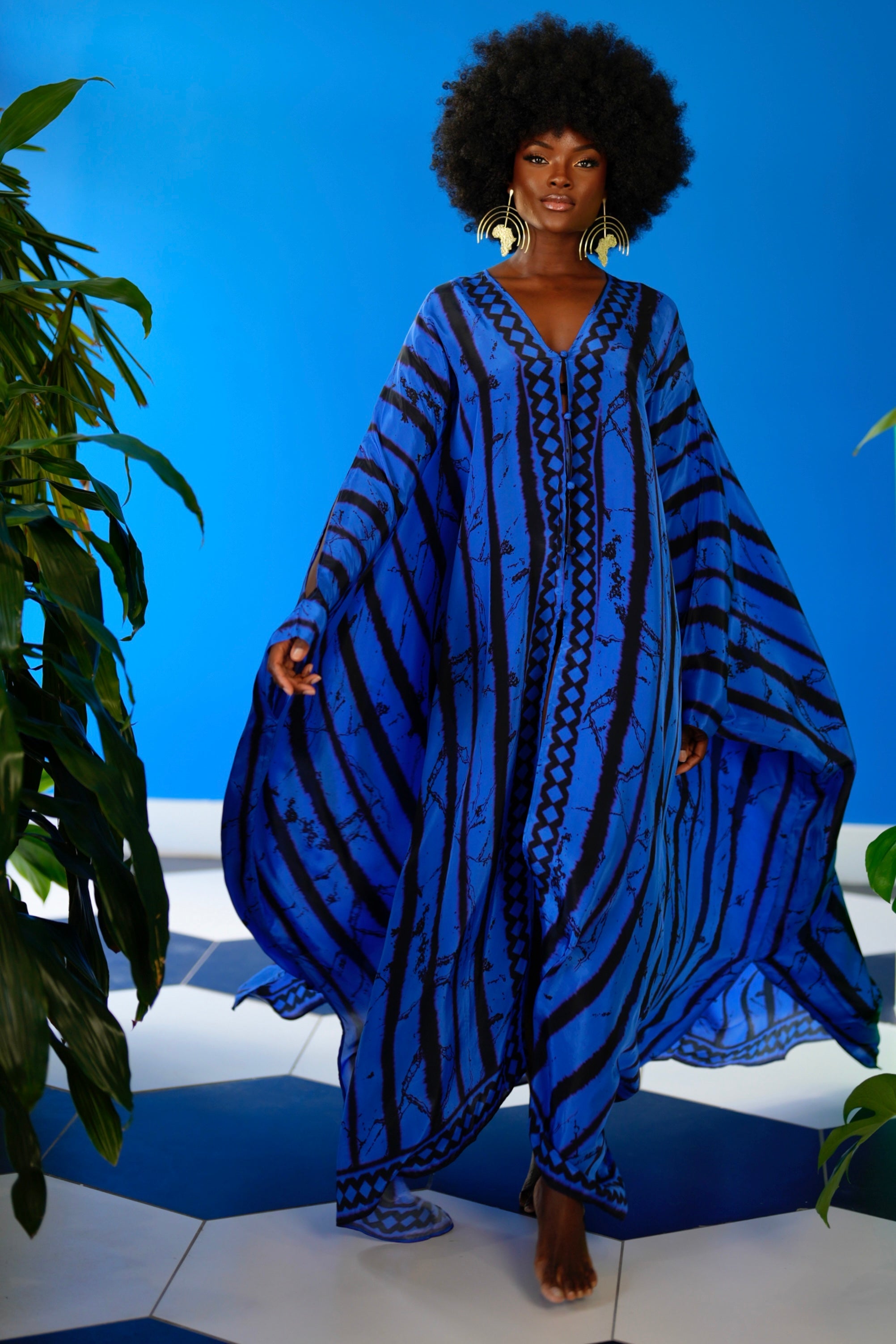 Saisankoh Blue Eloise Goddess Kaftan