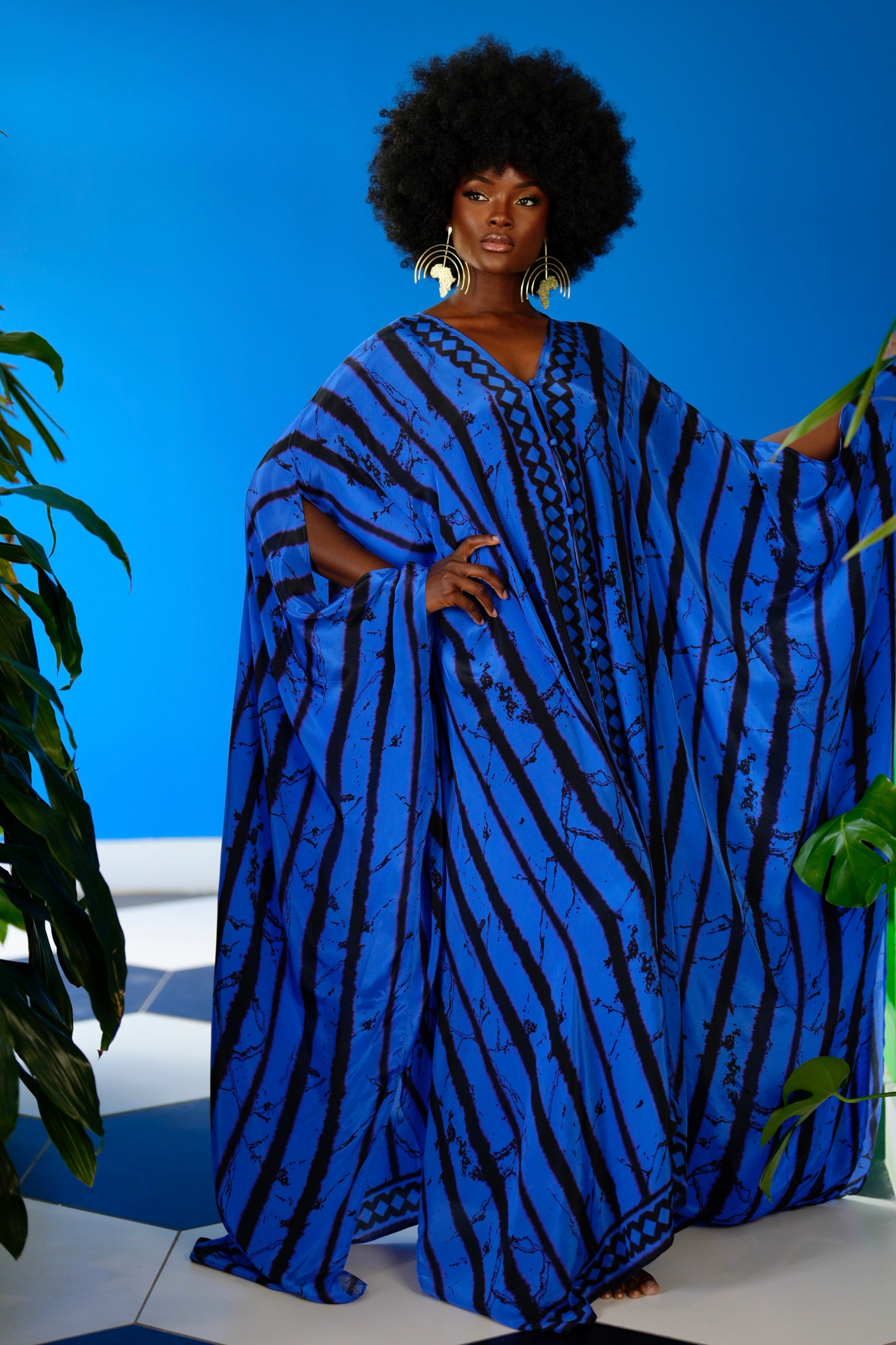 Saisankoh Blue Eloise Goddess Kaftan