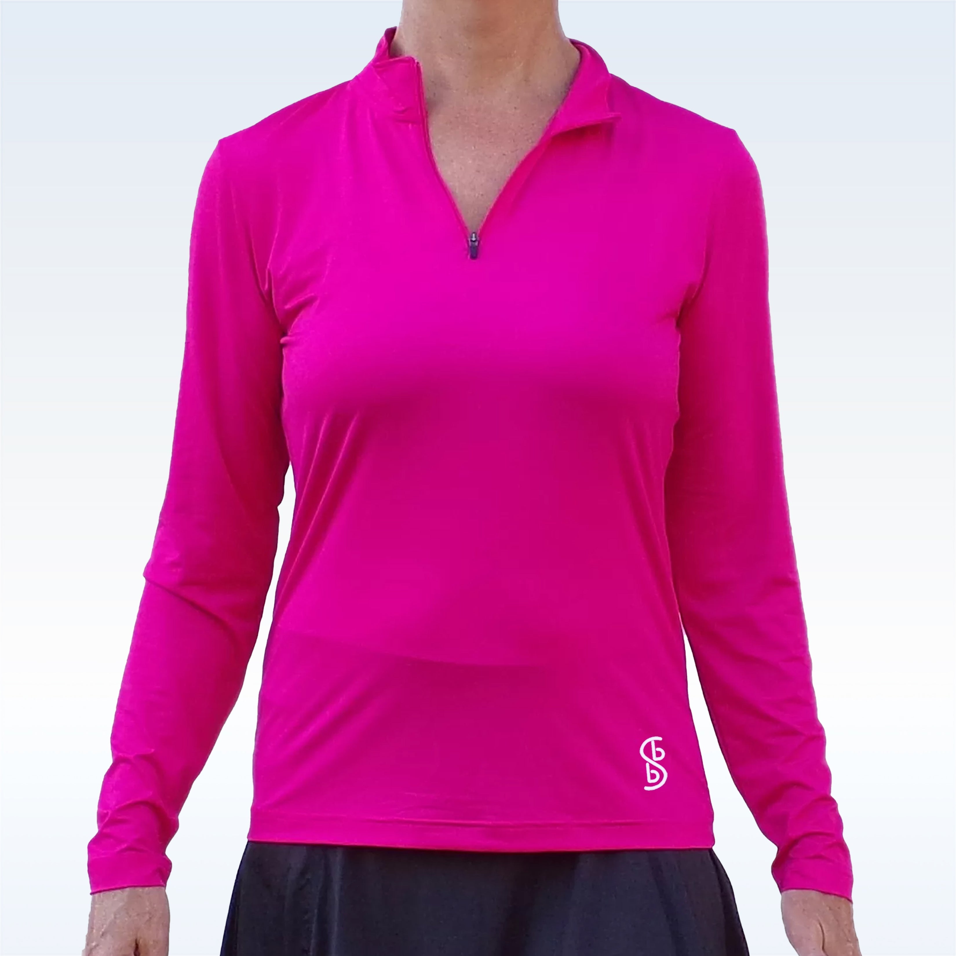 Pickleball Bella 1/4 Zip Long Sleeve Pink