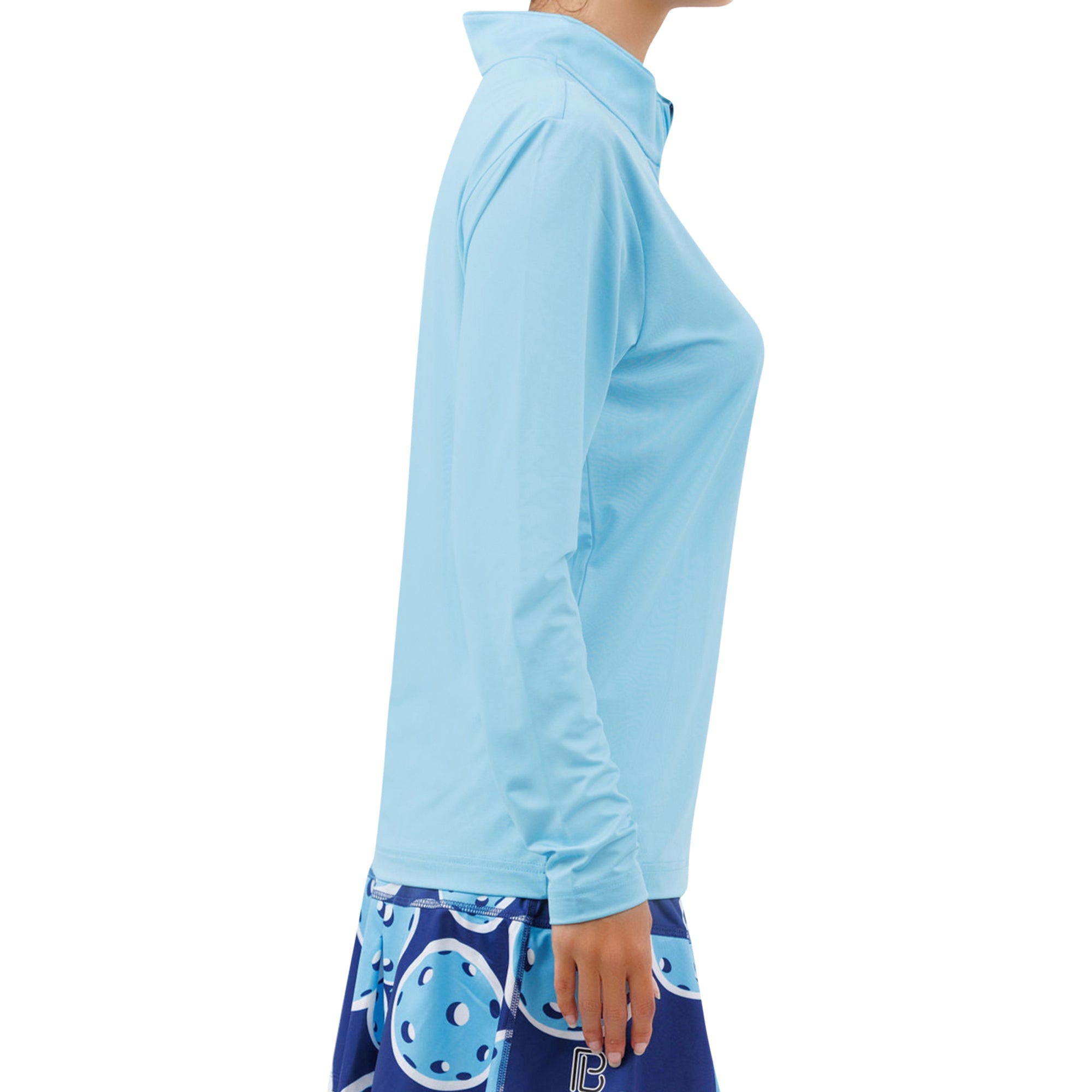 Pickleball Bella 1/4 Zip Long Sleeve Sky Blue