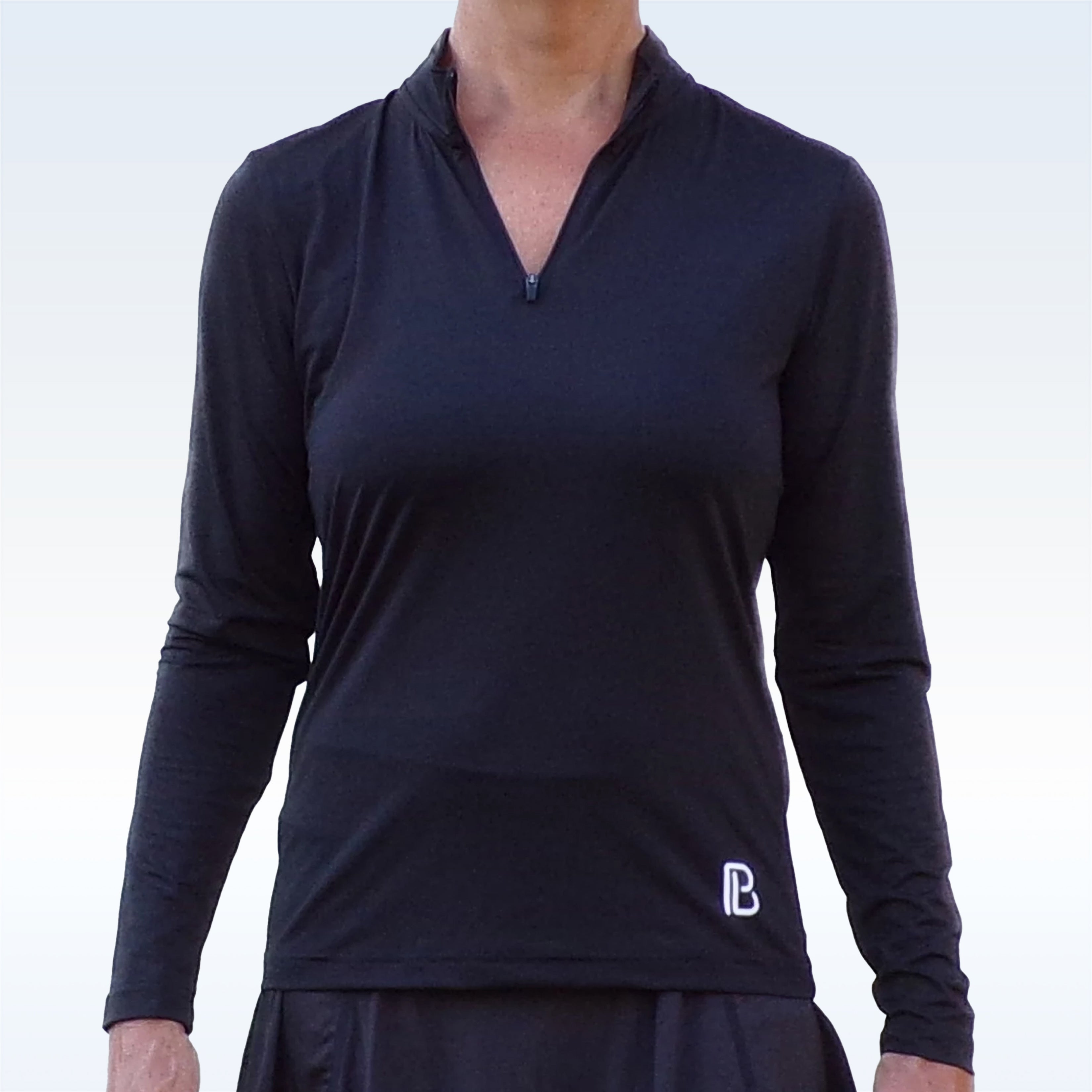 Pickleball Bella 1/4 Zip Long Sleeve Black